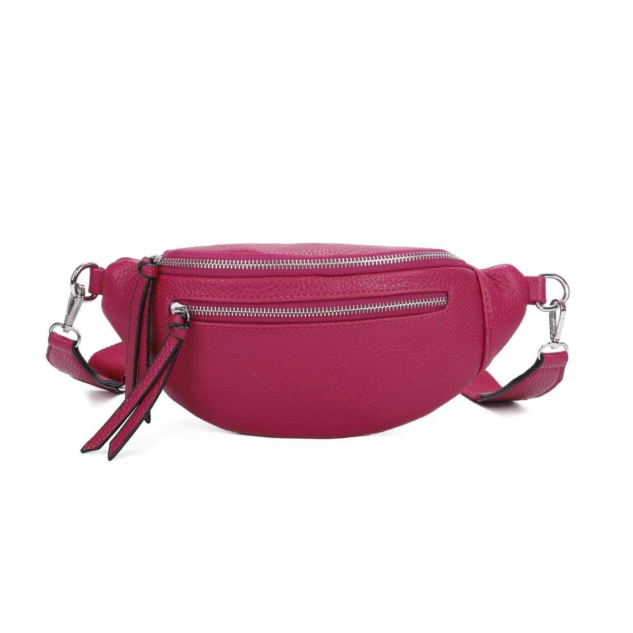 ITALYSHOP24 Bauchtasche Damen CrossBody Bag Gürteltasche Hüfttasche Leder, Schultertasche, CrossOver, Umhängetasche, Handytasche