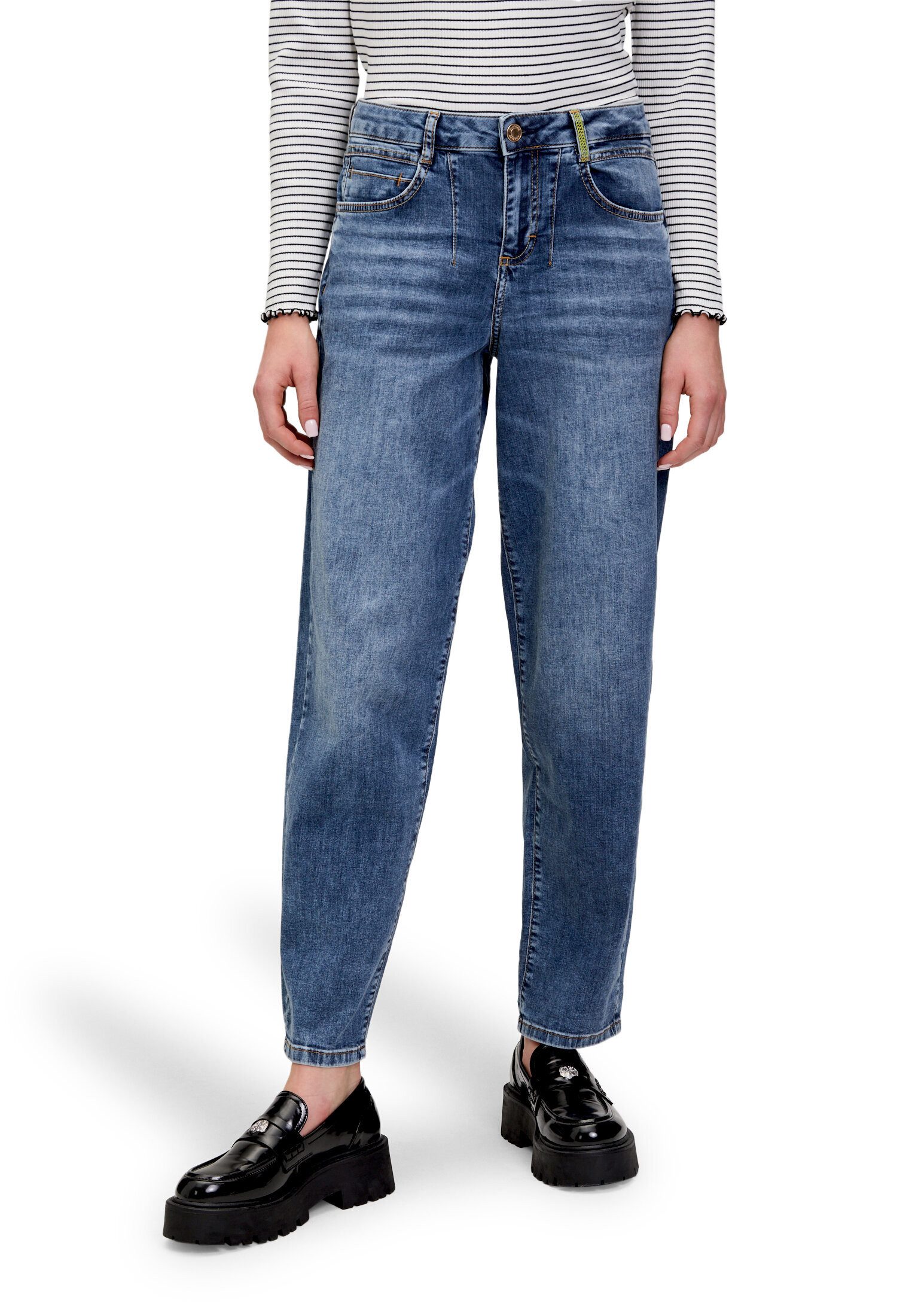 Cartoon Ankle-Jeans Damen mit Waschung