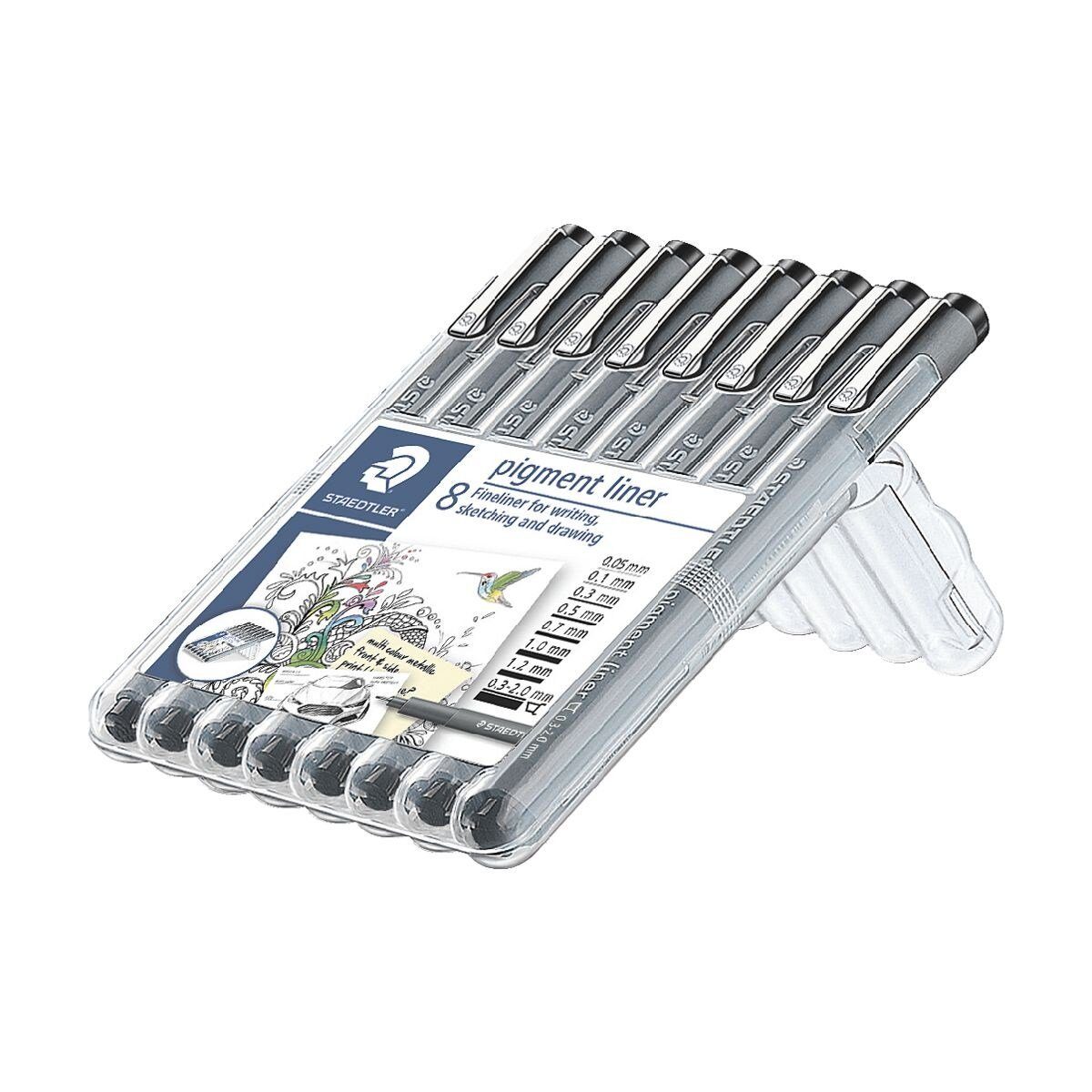 STAEDTLER Ручки 308, (8-tlg), 8 Strichstärken, radierbar, lichtecht und wasserfest