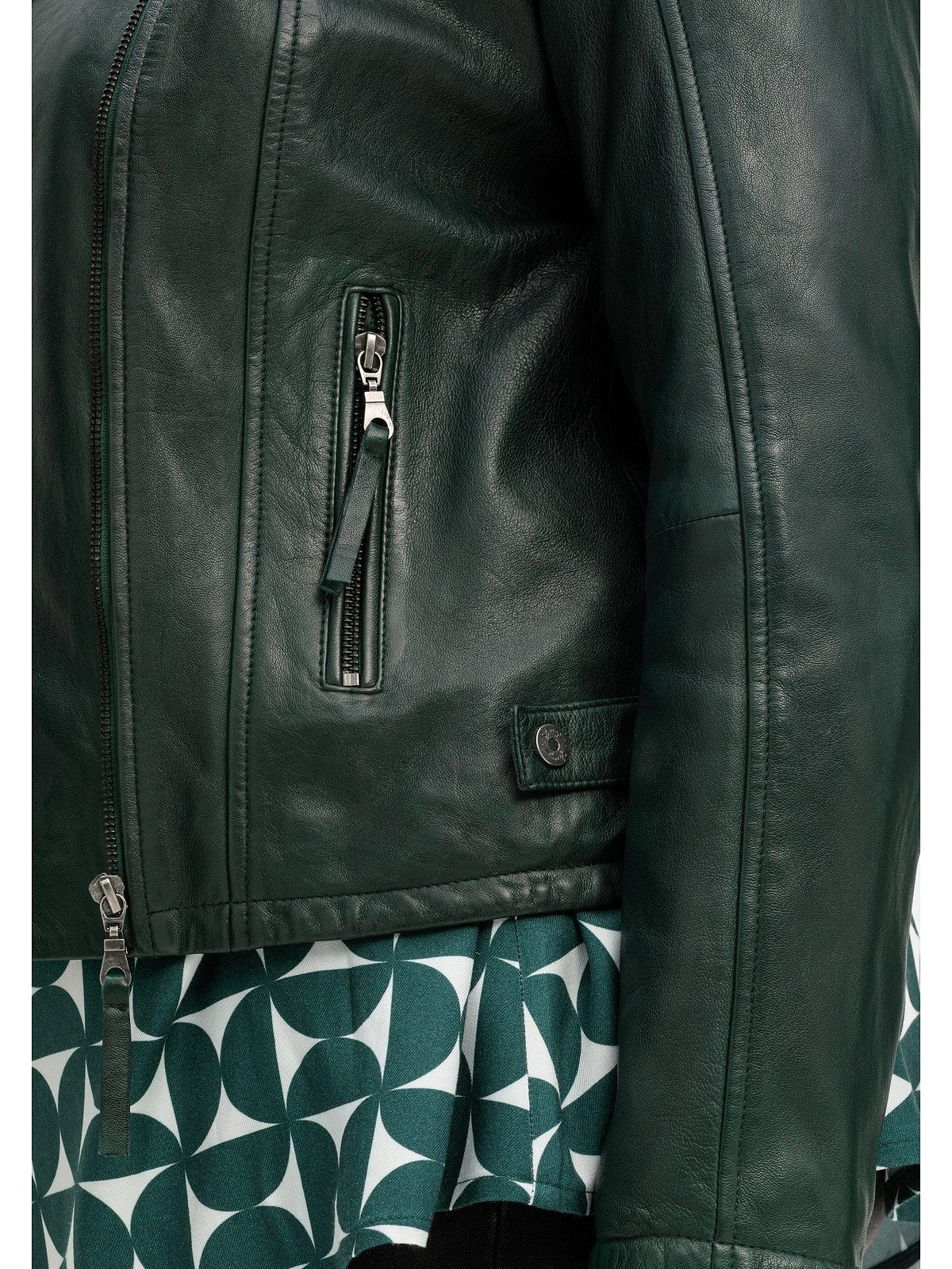 Sheego Lederjacke Große Größen aus Lammnappa, im Biker-Stil