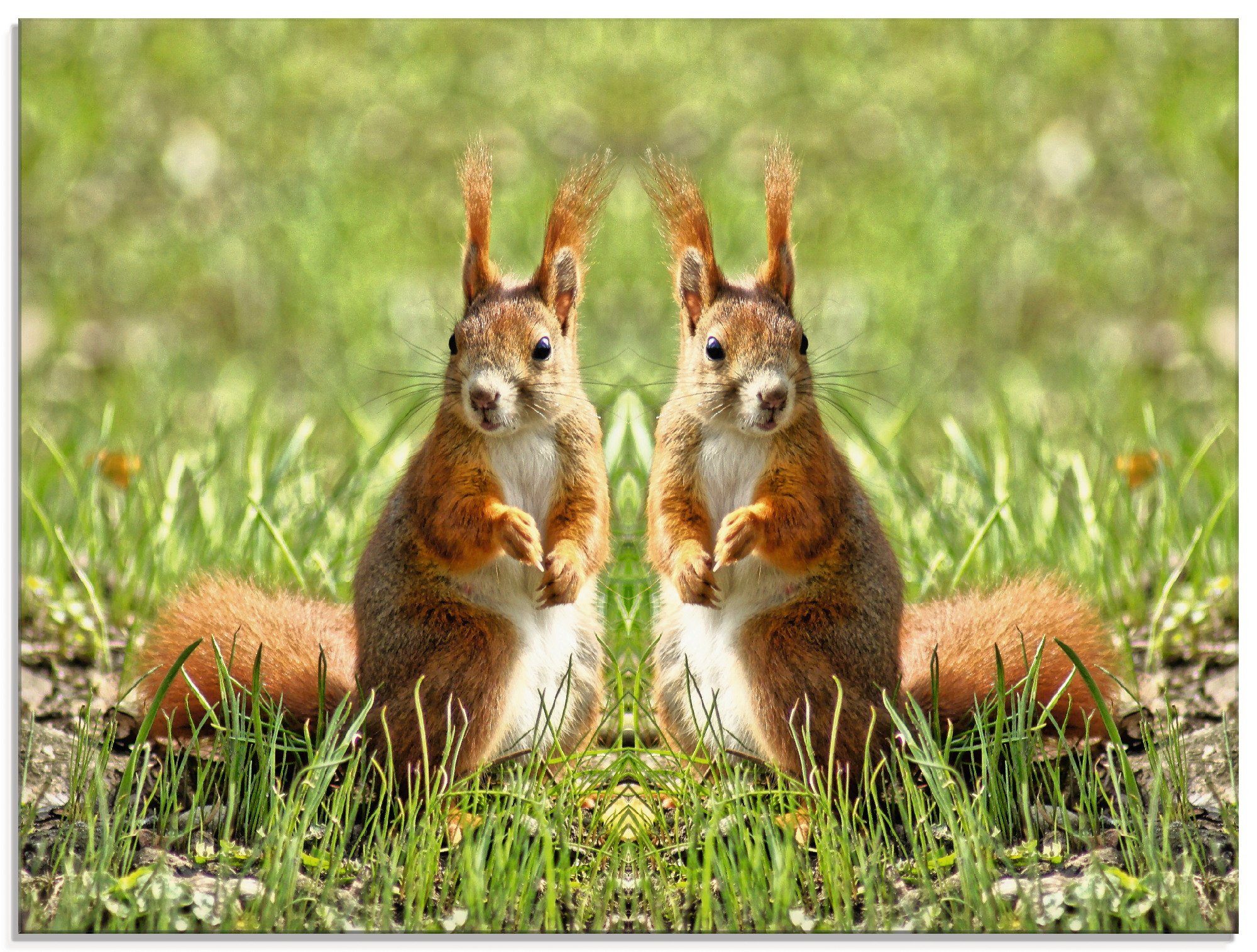 Artland Glasbild Rote Eichhörnchen Zwillinge, St), in Größen (1 verschiedenen Wildtiere