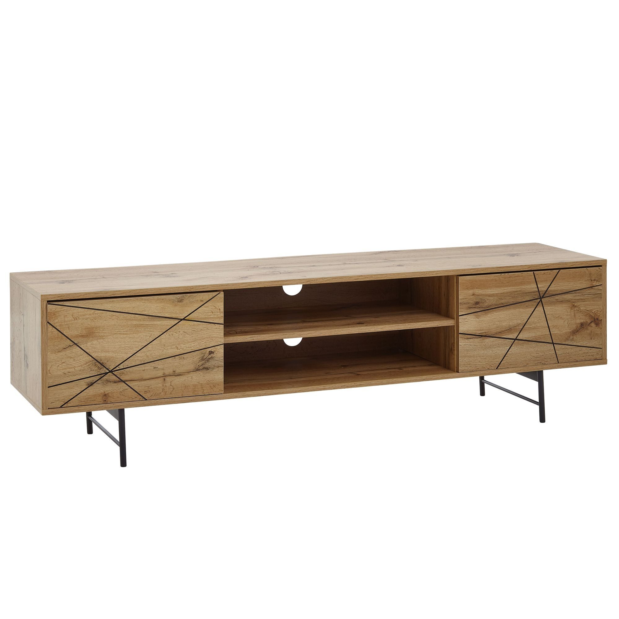 FINEBUY Lowboard FB76449 (Holz Eiche-Dekor 160x45x40 günstig online kaufen
