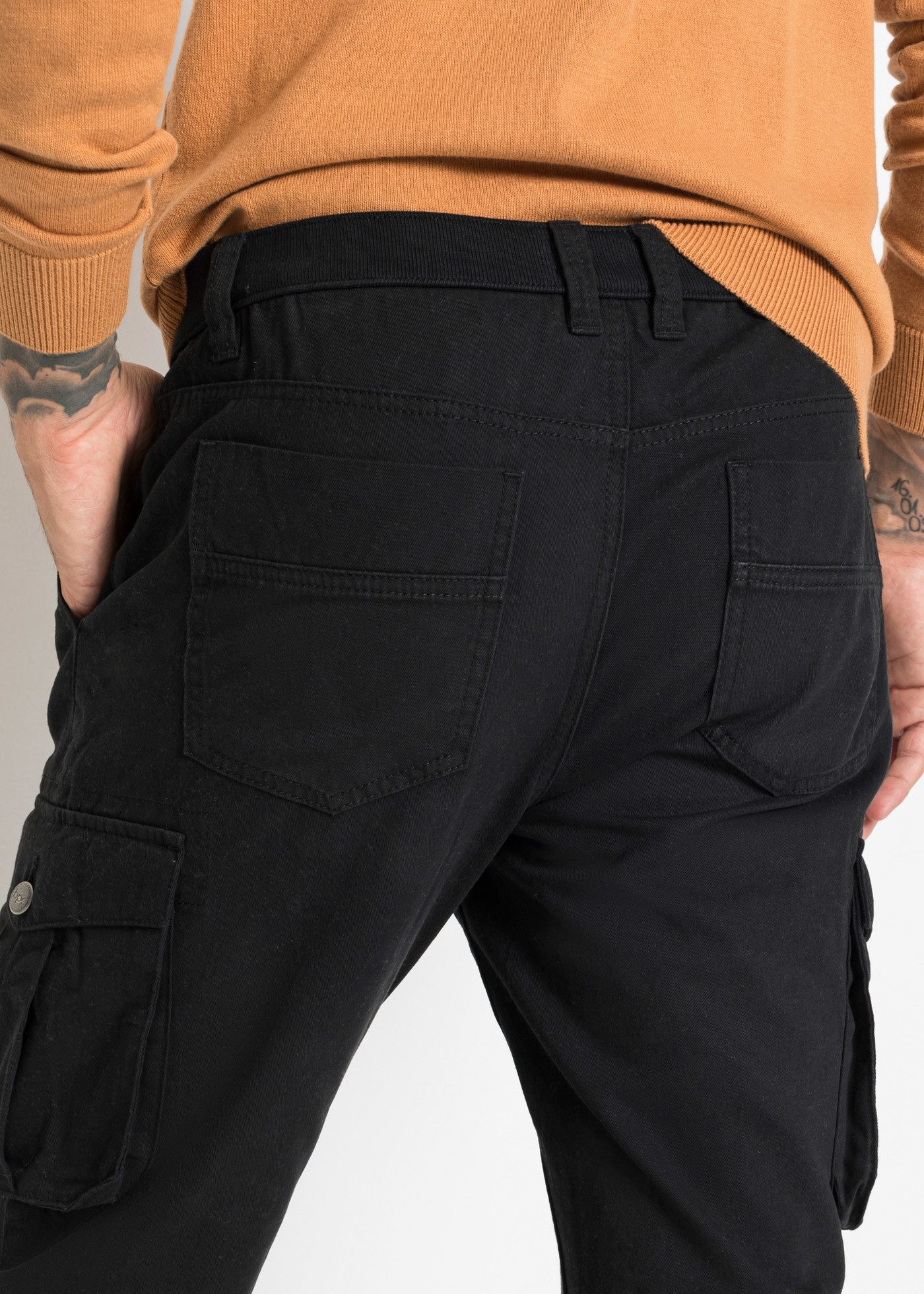 bonprix Cargohose aus reiner Baumwolle, Regular Fit, Straight-Schnitt, casual Stil
