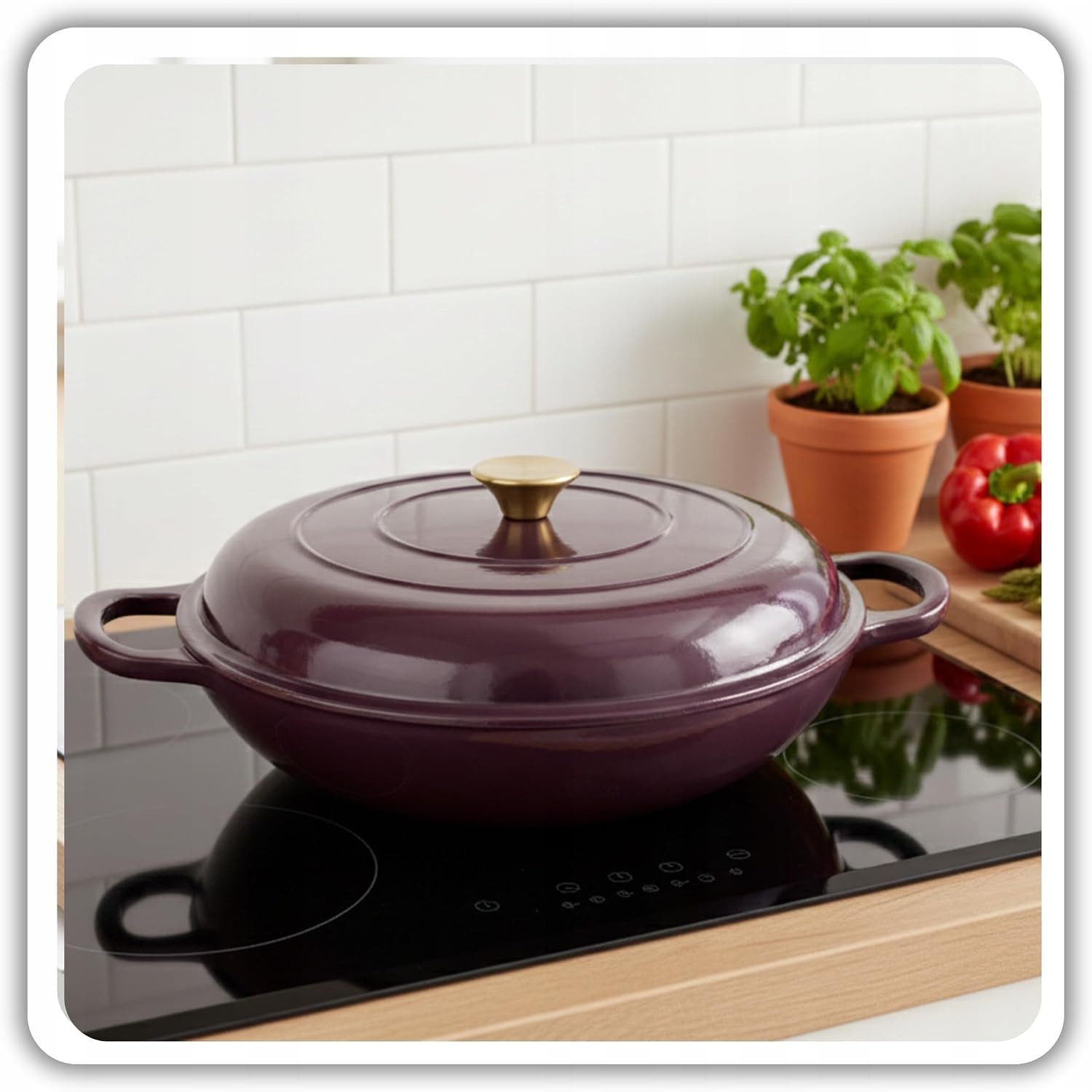 Torvon Schmortopf Gusseisen emailliert 30 cm 3 L mit Deckel – Bild 5 von 5