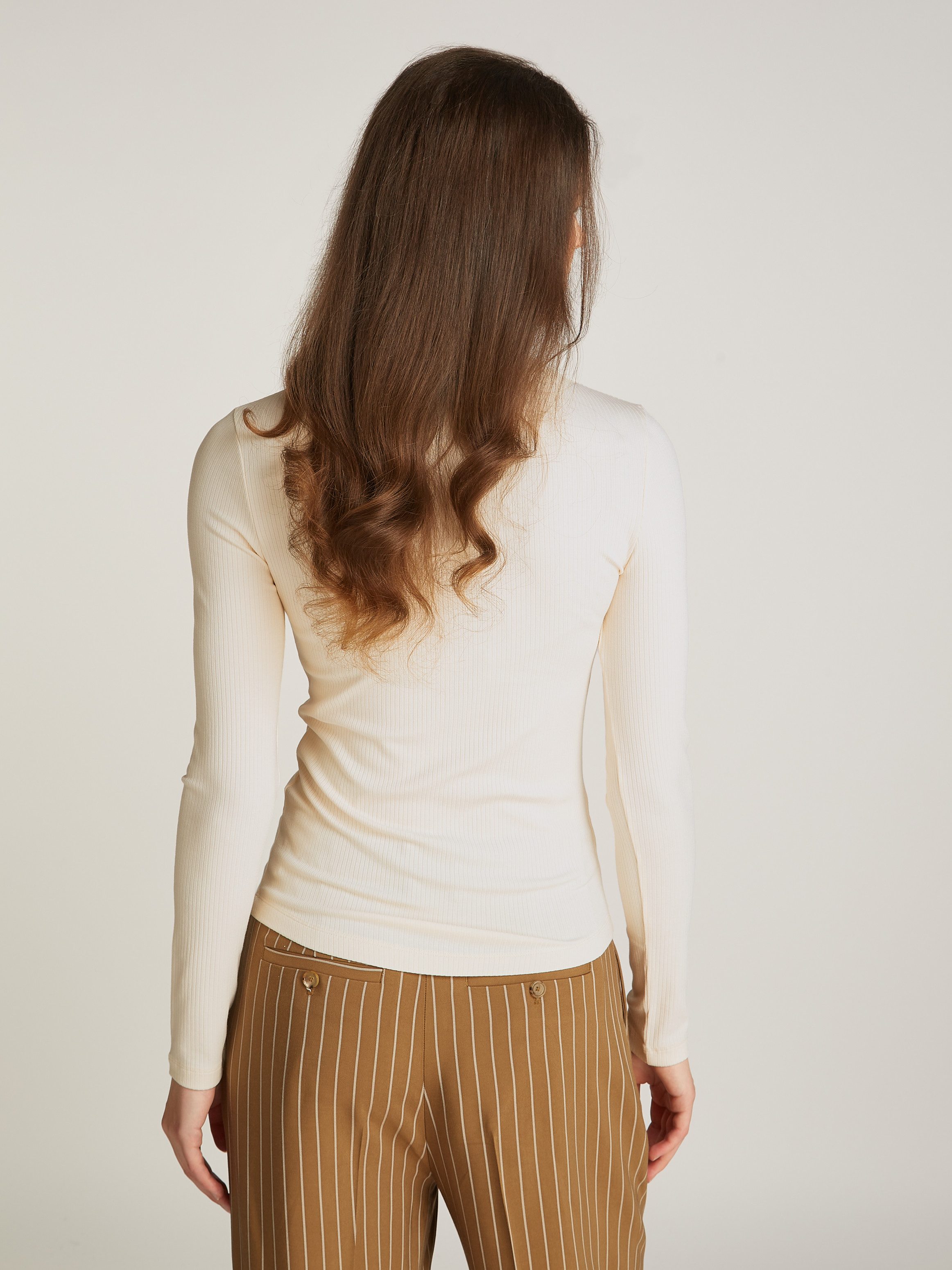 Tommy Hilfiger Langarmshirt SLIM 5X2 RIB ROLL-NK LS in gerippter Struktur günstig online kaufen