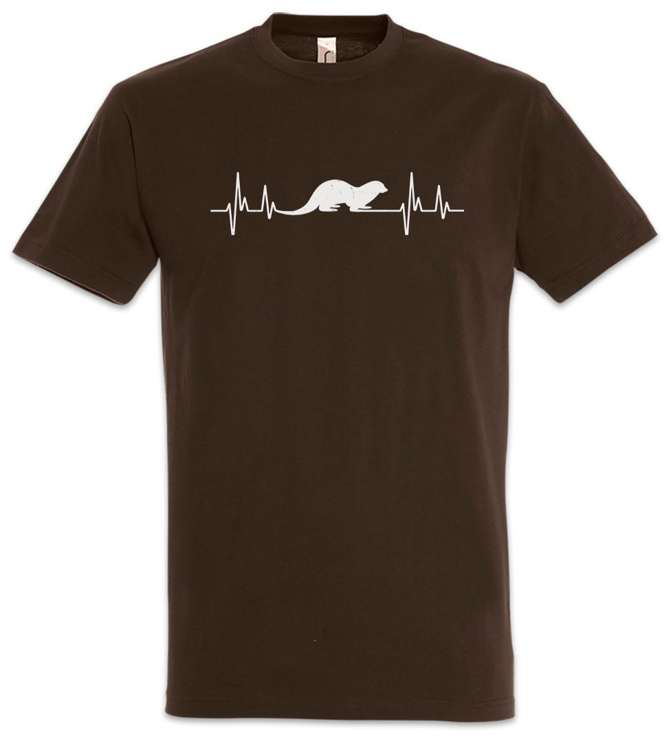 Urban Backwoods Print-Shirt Heartbeat Otter Herren T-Shirt Herzschlag Wildlife lontra Nutria (1-tlg) Fischotter Seeotter Viral Meme