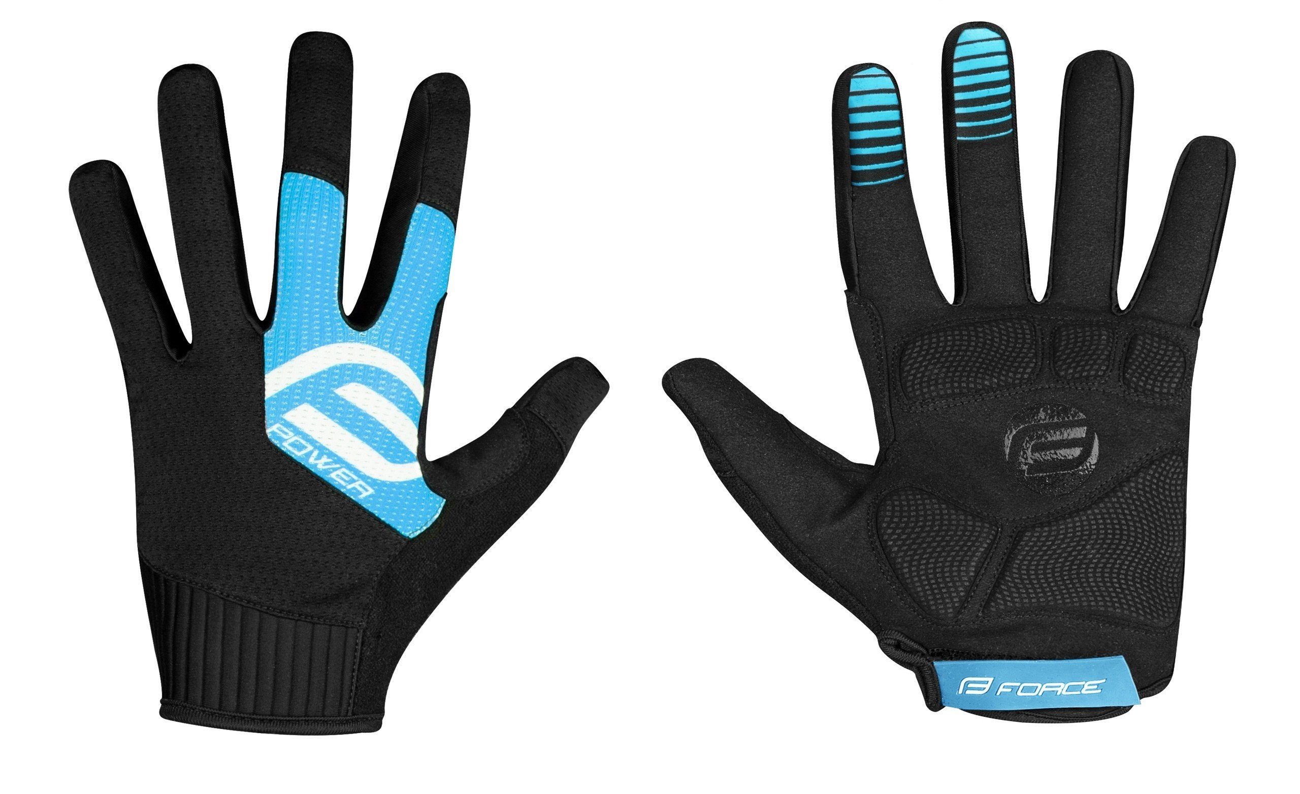 Fahrradhandschuhe Handschuhe FORCE MTB POWER schwarz-blau L +15 °C plus