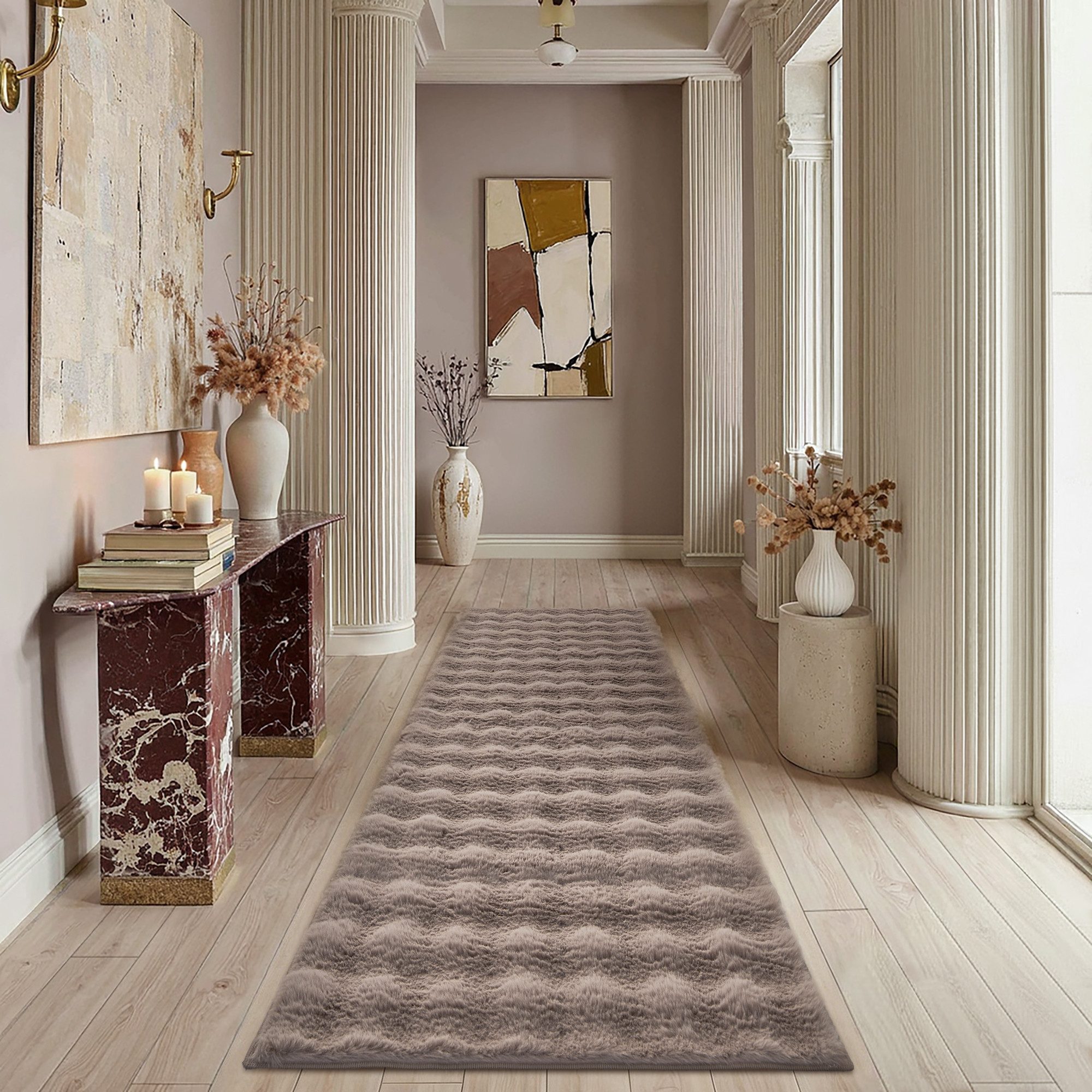 PURECOZY Hochflor-Teppich aus Mikrofaser, weich, rutschfest & maschinenwaschbar, Rechteckig, Höhe: 23 mm, geeignet für verschiedene Innenräume
