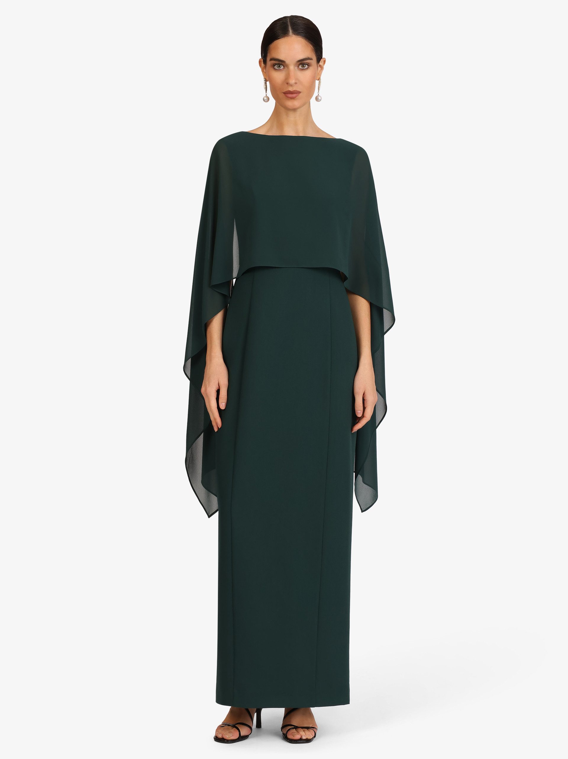 Kraimod Abendkleid mit Tüllärmeln und tiefem Rückenausschnitt