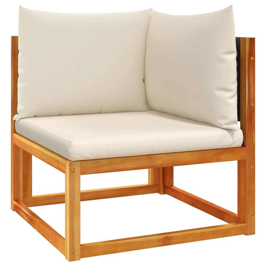 vidaXL Loungesofa Gartensofa-Ecke mit Kissen Holz & Rattan, 1 Teile