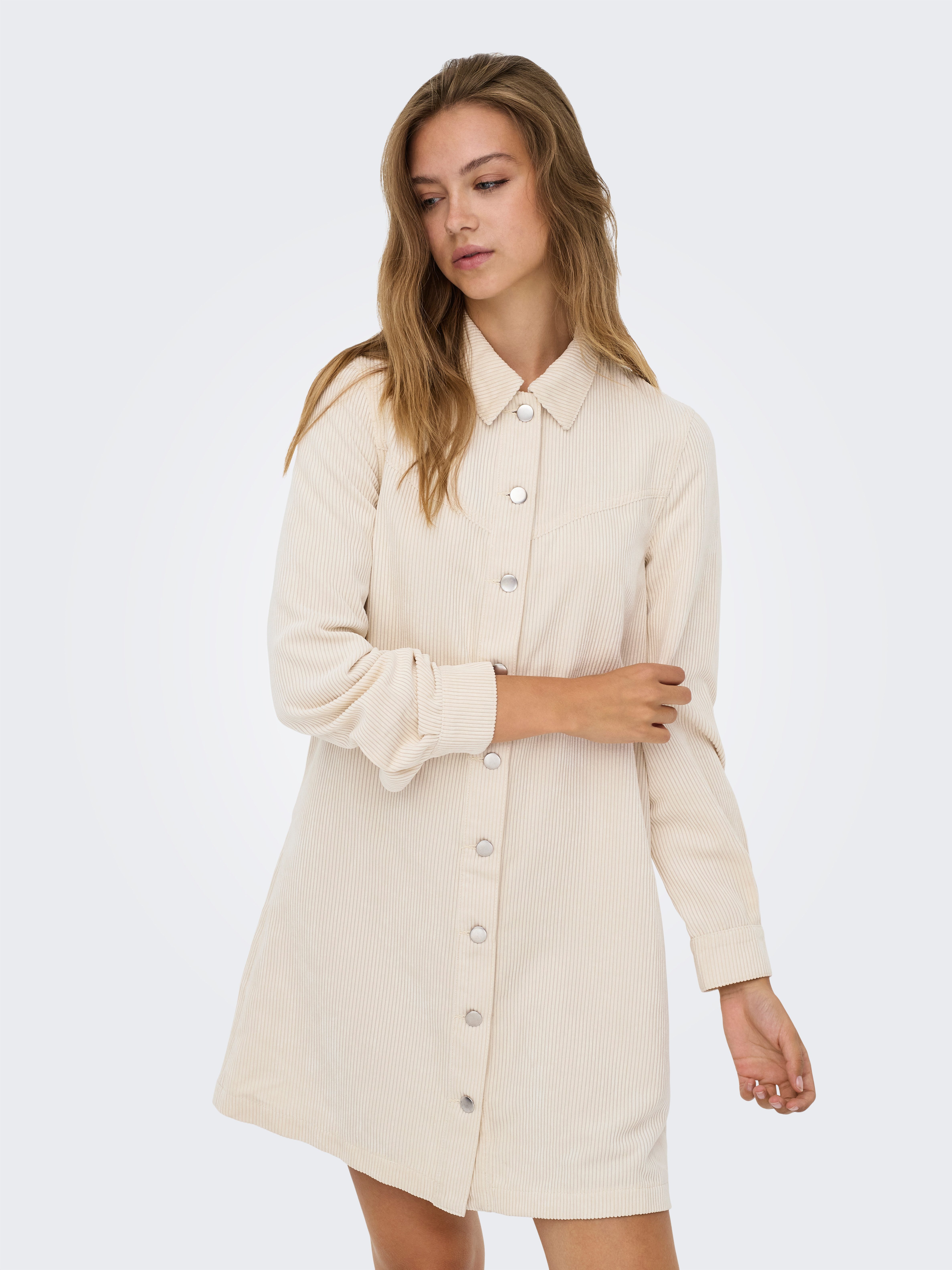 ONLY Cordkleid ONLTRACY LS A-SHAPE CORD DRESS PNT Materialmix, regular fit