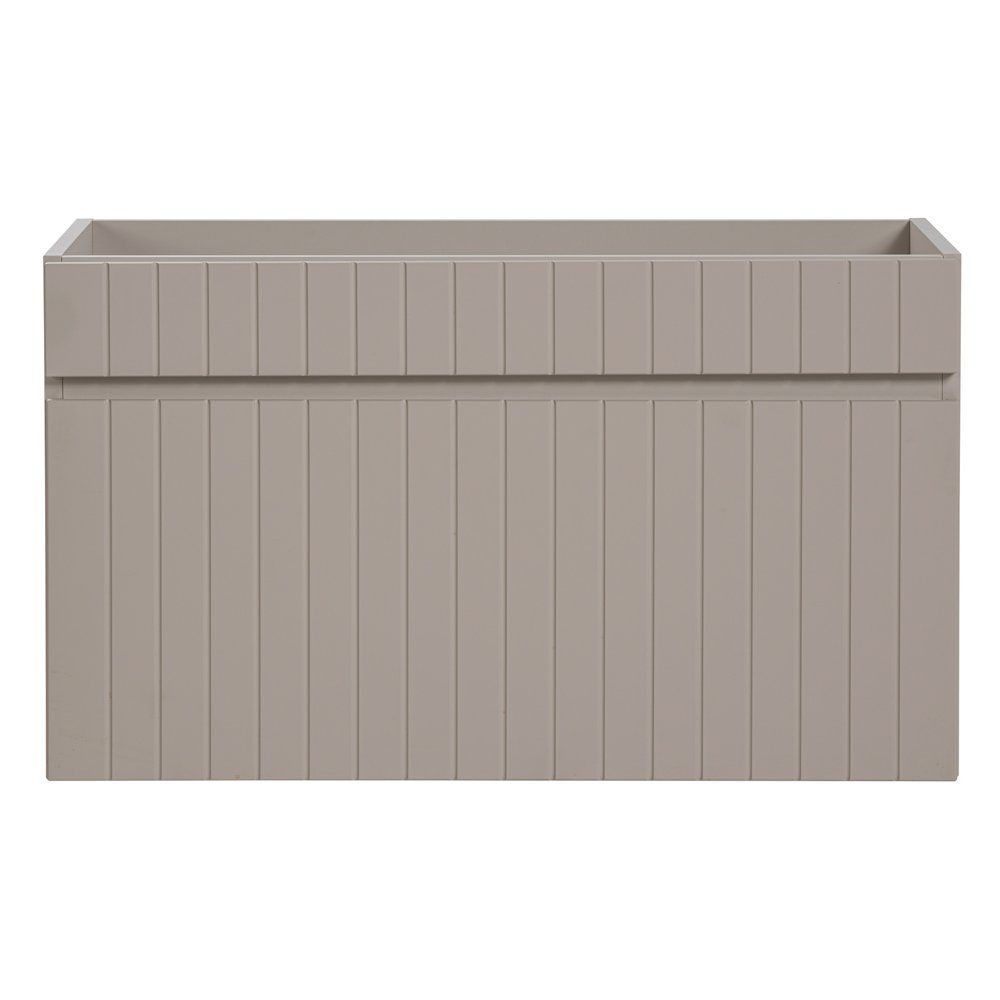 Lomadox Waschbeckenunterschrank IRAKLIO-56-CASHMERE Kaschmir, Rillen Design, 1 Auszug mit Softclose, 80 cm breit | Waschbeckenunterschränke