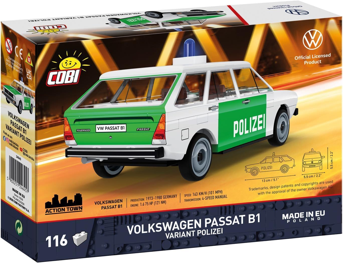 COBI Spiel COBI VW Passat B1 Variant Polizei Bauset 116 Teile