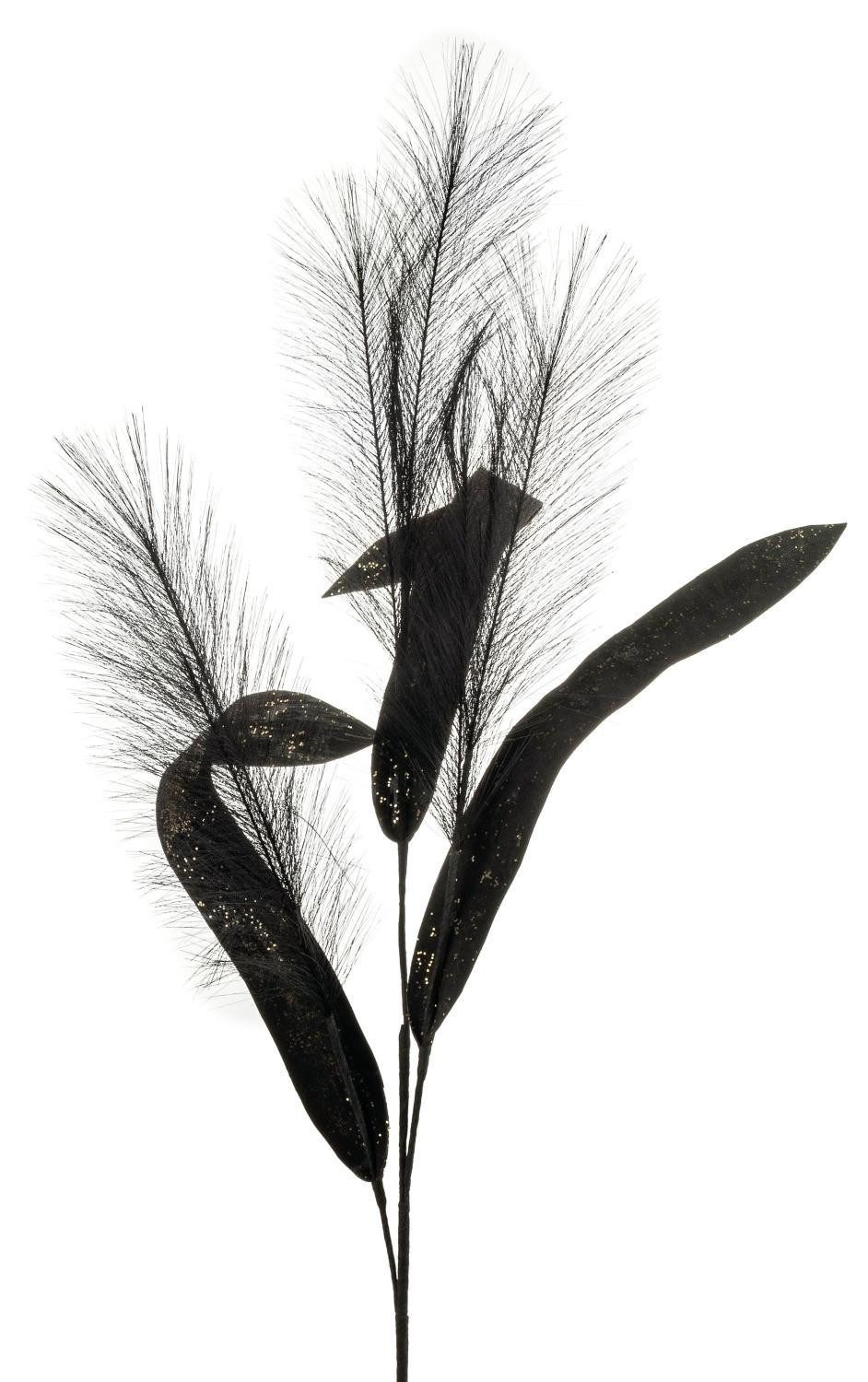 Kunstzweig Schaumstoff Zweig Schilfgras ZIGOR mit Glitzer, schwarz, 110cm Schilf, artplants, Höhe 110.0 cm
