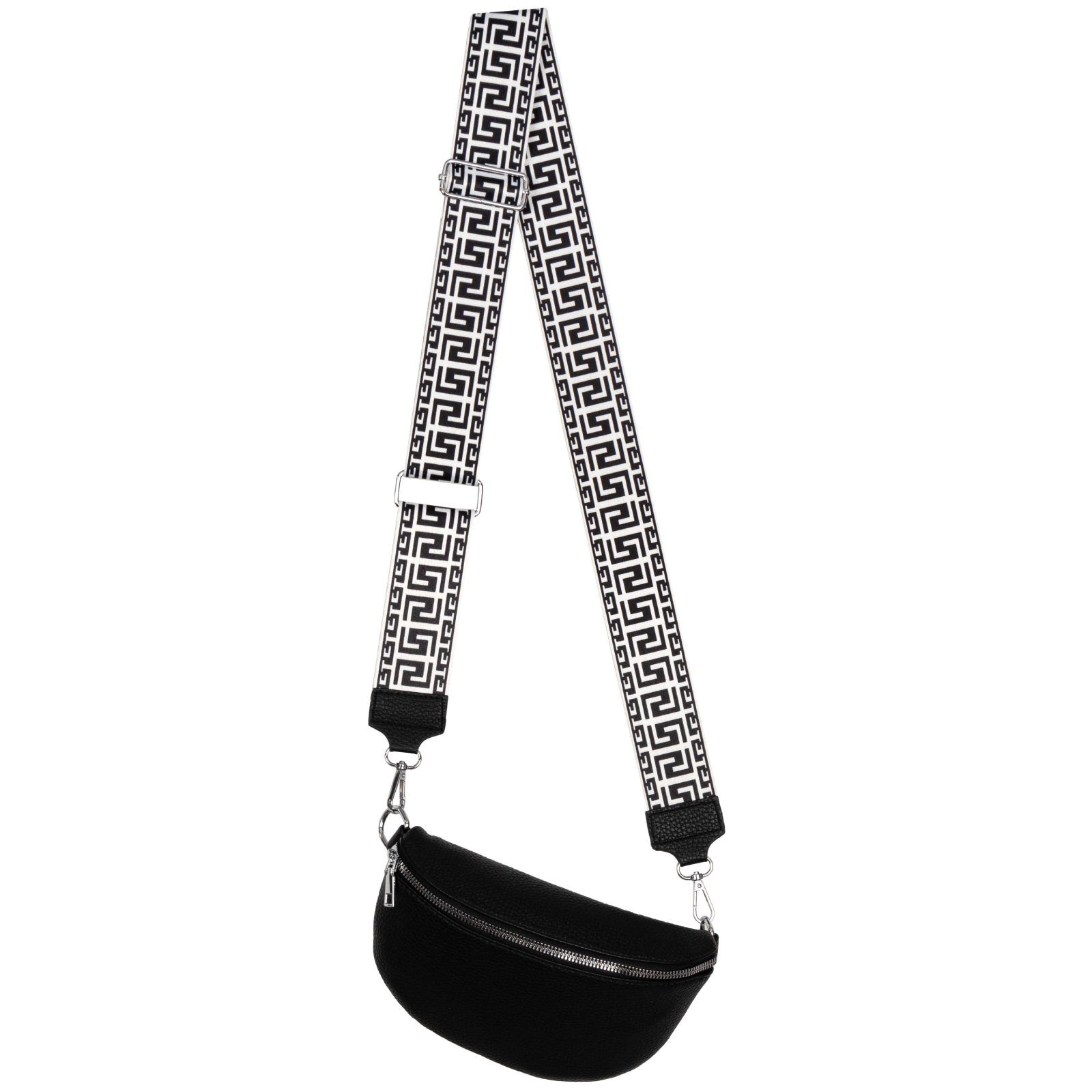 EAAKIE Gürteltasche Bauchtasche Umhängetasche Crossbody-Bag Kunstleder Italy-Design, als Schultertasche, CrossOver, Umhängetasche tragbar