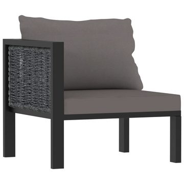 vidaXL Gartenlounge-Set 2-Sitzer-Sofa mit Auflage Anthrazit Poly Rattan, (1-tlg)