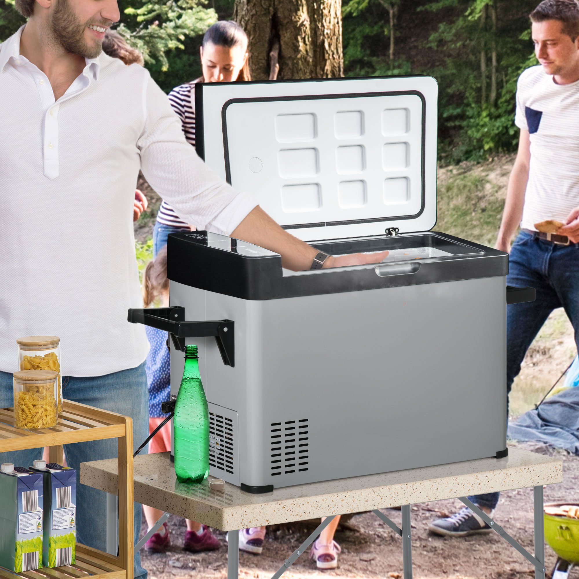 Outsunny Kühlbox Kühlbox Auto 50L mit LCD-Anzeige 2 Modi