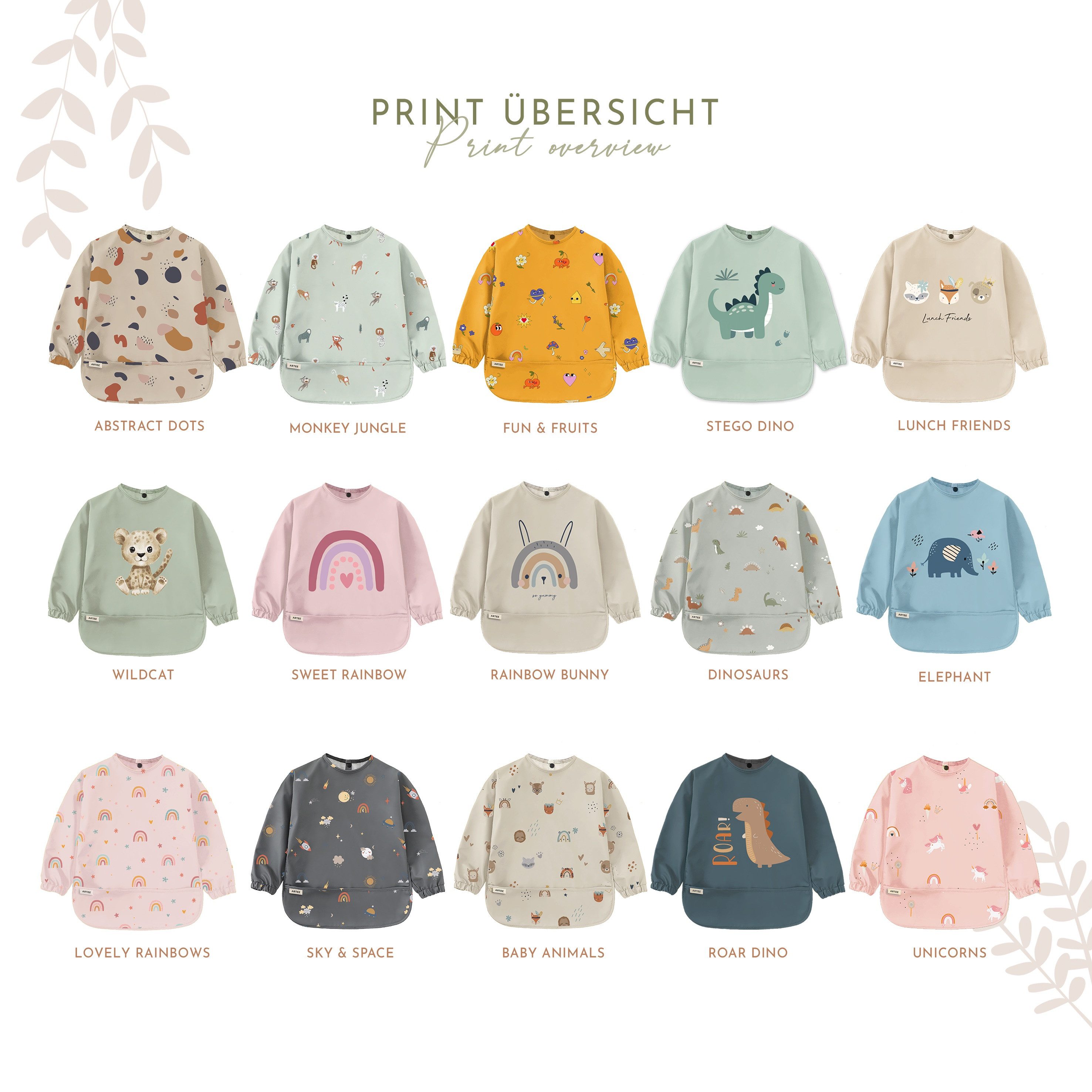 Artee Lätzchen Ärmellätzchen mit Auffangtasche Größe S für 6-18 Monate – Bild 4 von 5