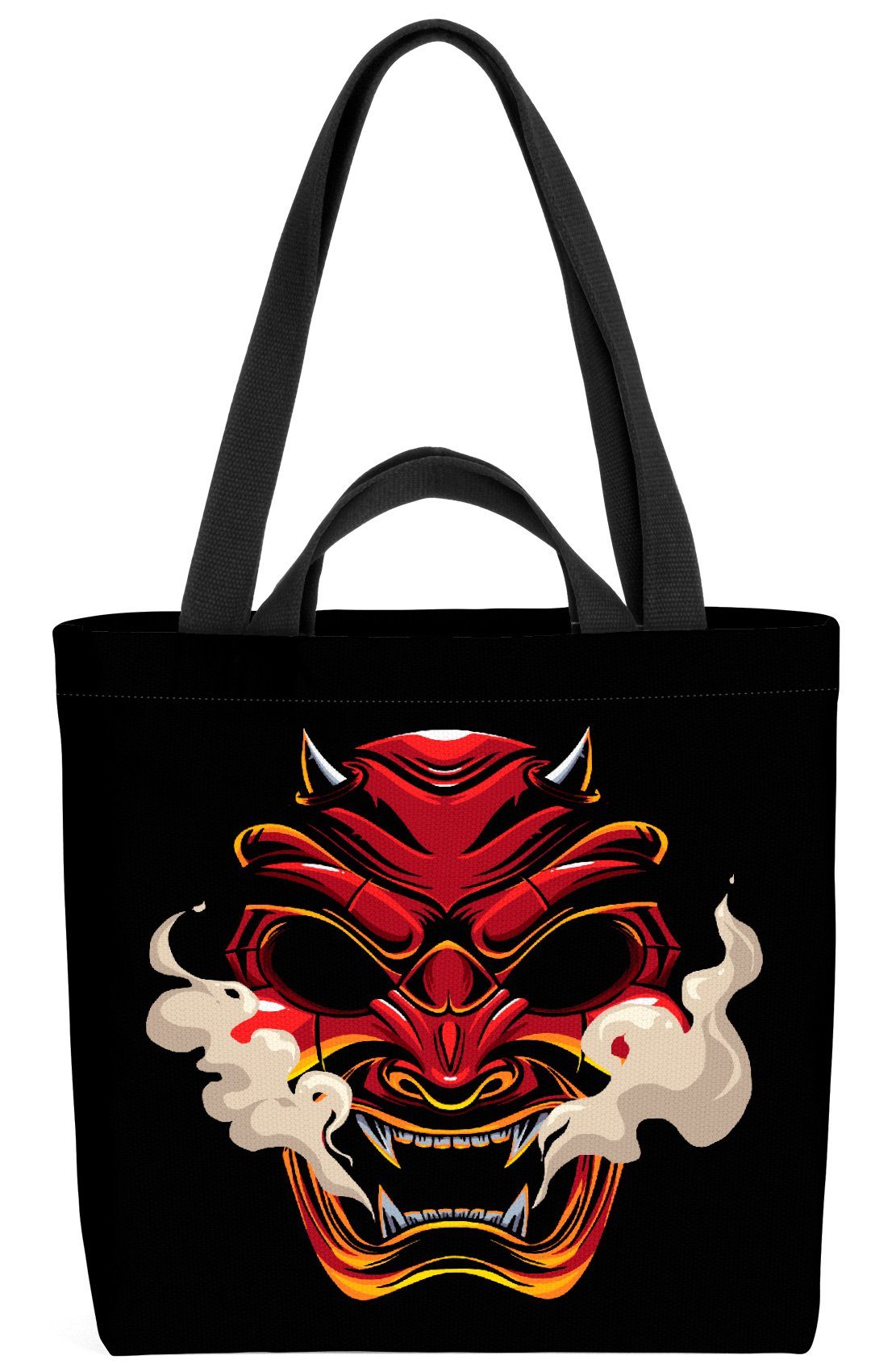 VOID Henkeltasche (1-tlg), D Kult Teufel Krieger Maske Japan Teufel Maske Kultur Samurai Samurai