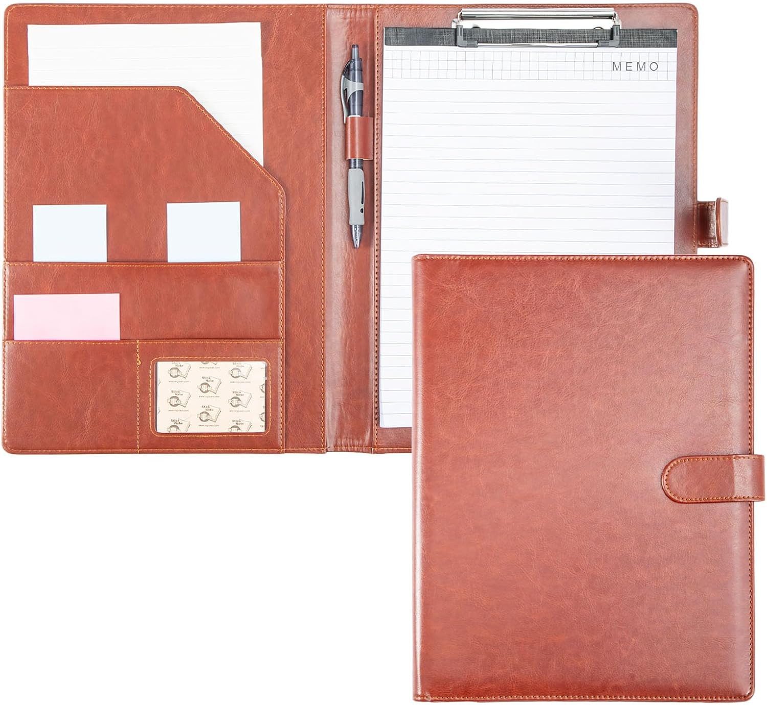 Youyijia Aktenordner Klemmbrett a4 mit Deckel Leder Klemm Brett Mappe DIN-A4