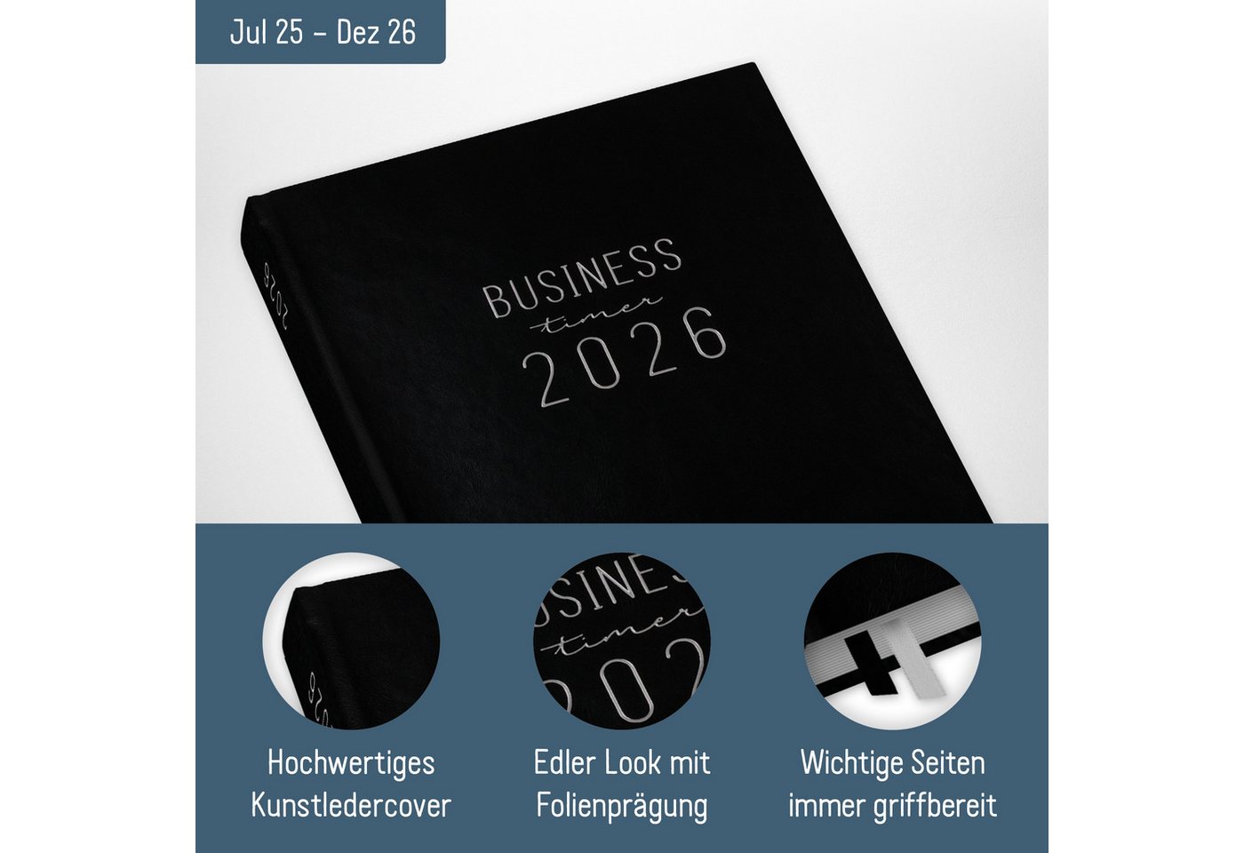 Thumbnail - Häfft Terminplaner Business-Timer 2025/2026 / A5 / 18 Monate