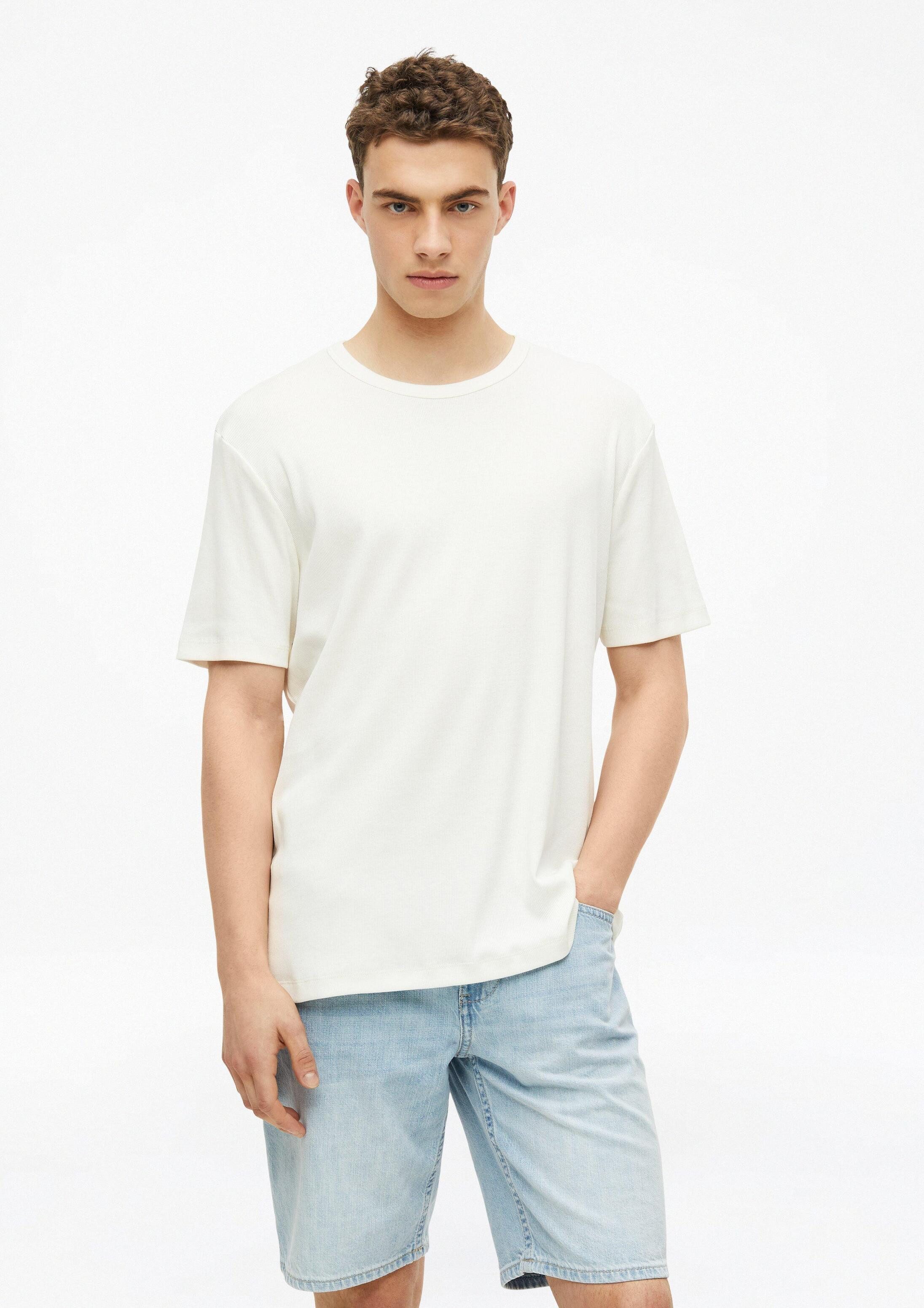 s.Oliver Kurzarmshirt T-Shirt Geripptes T-Shirt mit Crew Neck