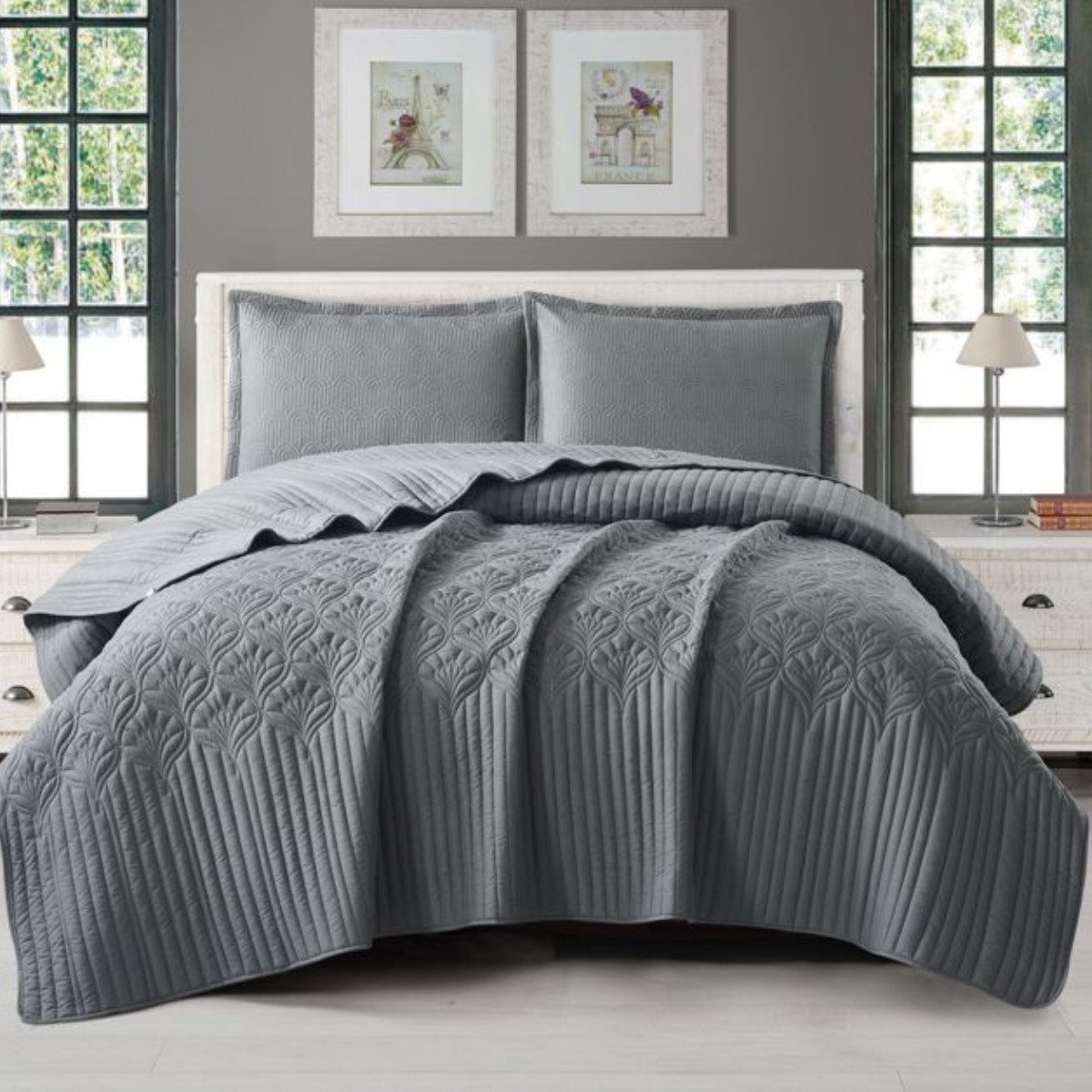 alesvelt Tagesdecke Set Nilüfer Überwurf Decke 3-Teilig 240X260 CM,2-Person günstig online kaufen