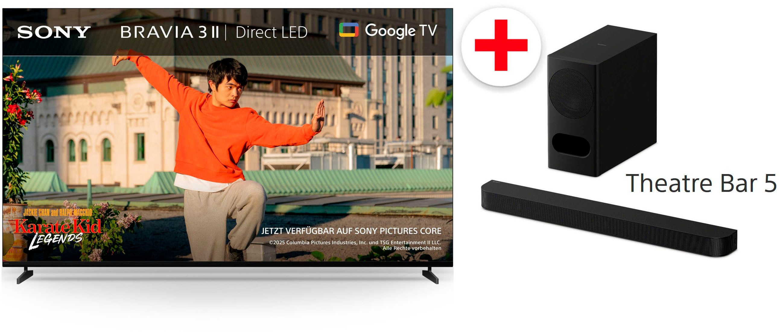 Sony K-55XR35M2 LED-Fernseher (139 cm/55 Zoll, 4K Ultra HD, Smart-TV, Google TV, Set aus: BRAVIA 3 II + Theatre Bar 5 Soundbar)