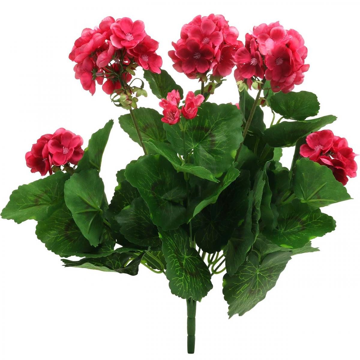 Kunstblume Geranie Kunstblume Pink Künstliche Balkonblume Dekoblume 7