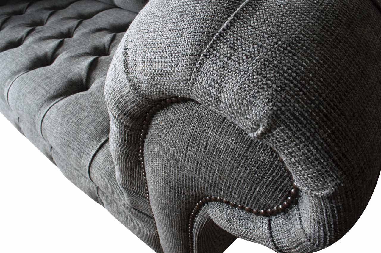 Design Chesterfield-Sofa, Sofa Klassisch Dreisitzer Sofas Textil Wohnzimmer JVmoebel