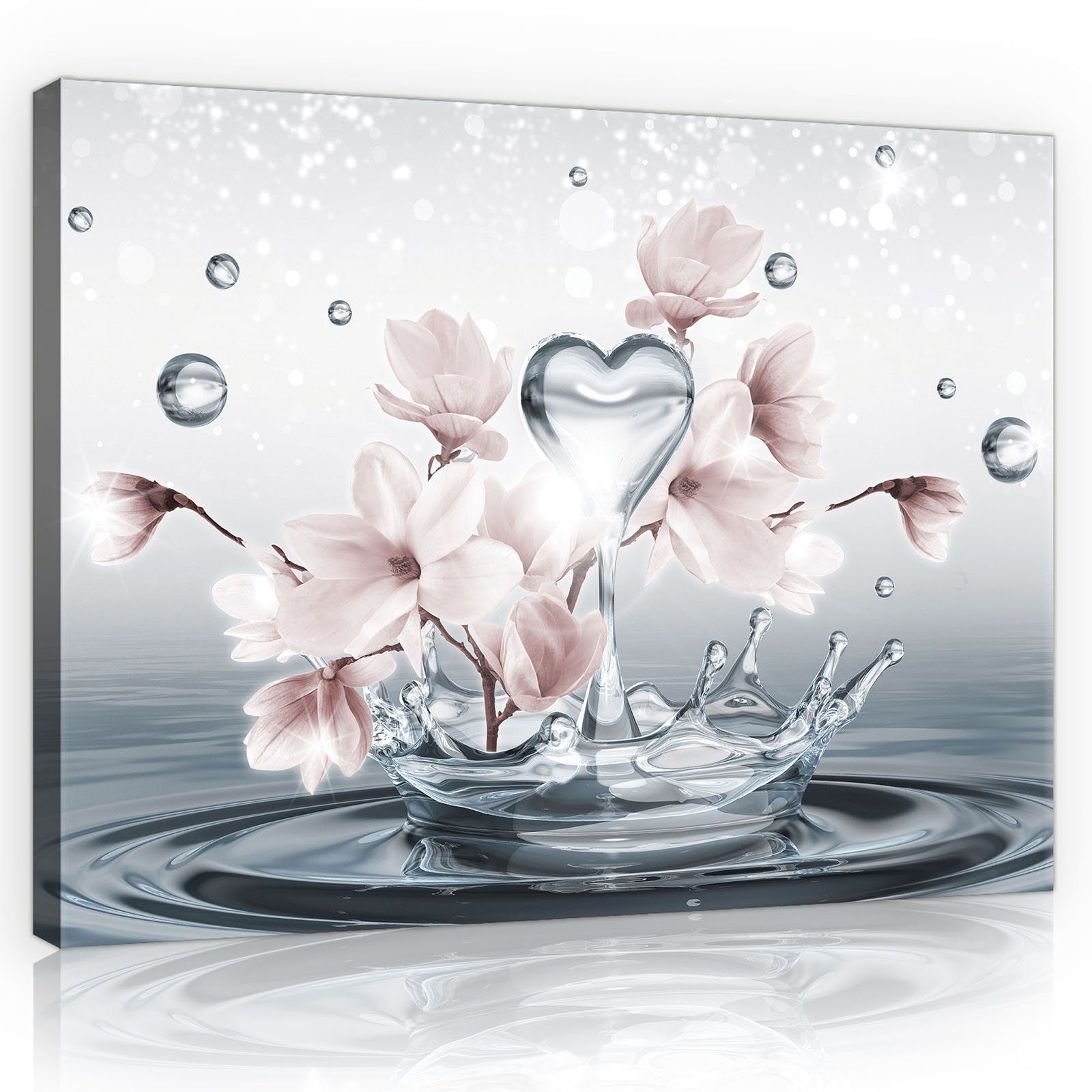 Wallarena Leinwandbild Blumen Abstrakt Grau Modern günstig online kaufen