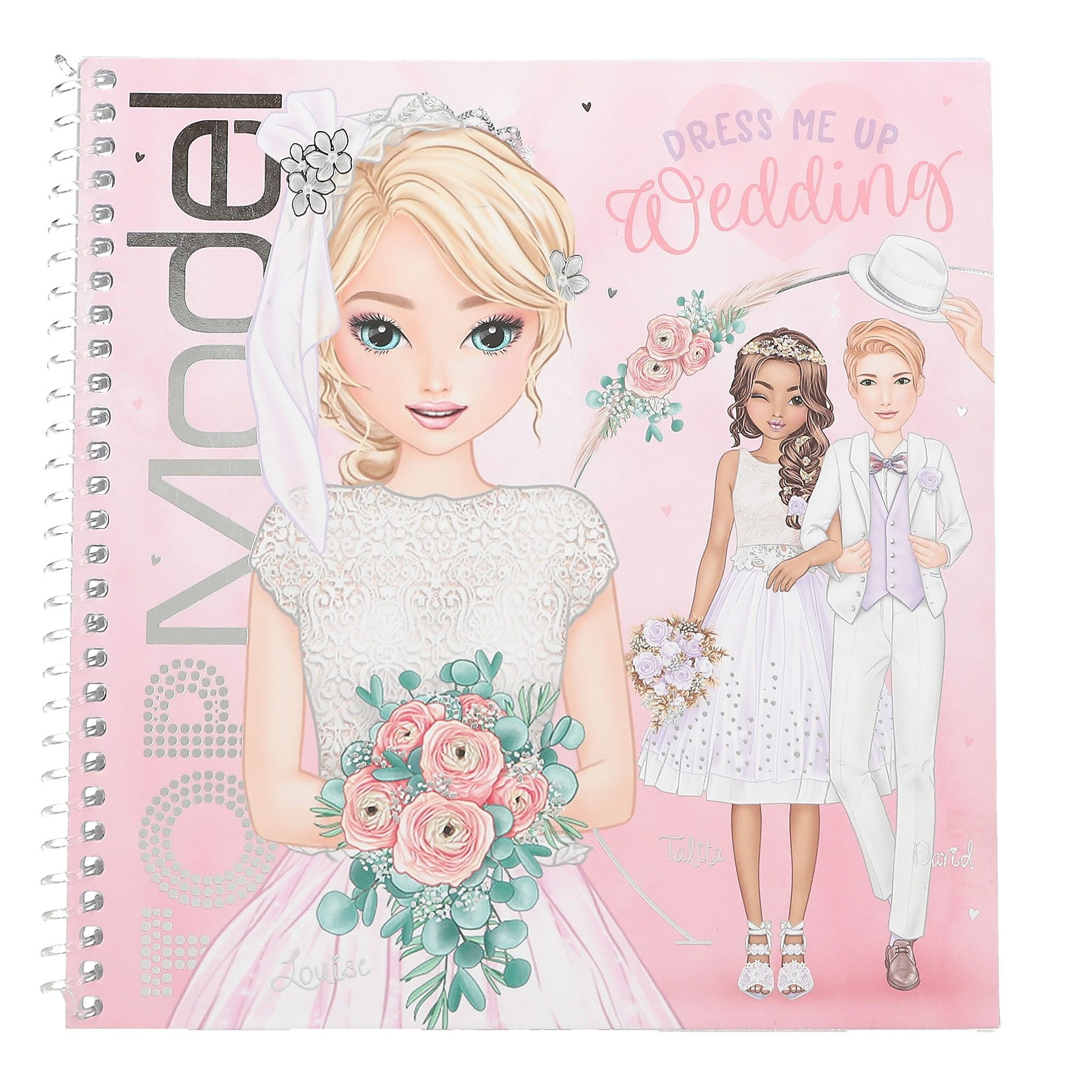 Depesche Skizzenbuch TOPModel Dress me Up Malbuch Set mit 24 Seiten zum Ausmalen, Inkl. 11 Stickerbogen
