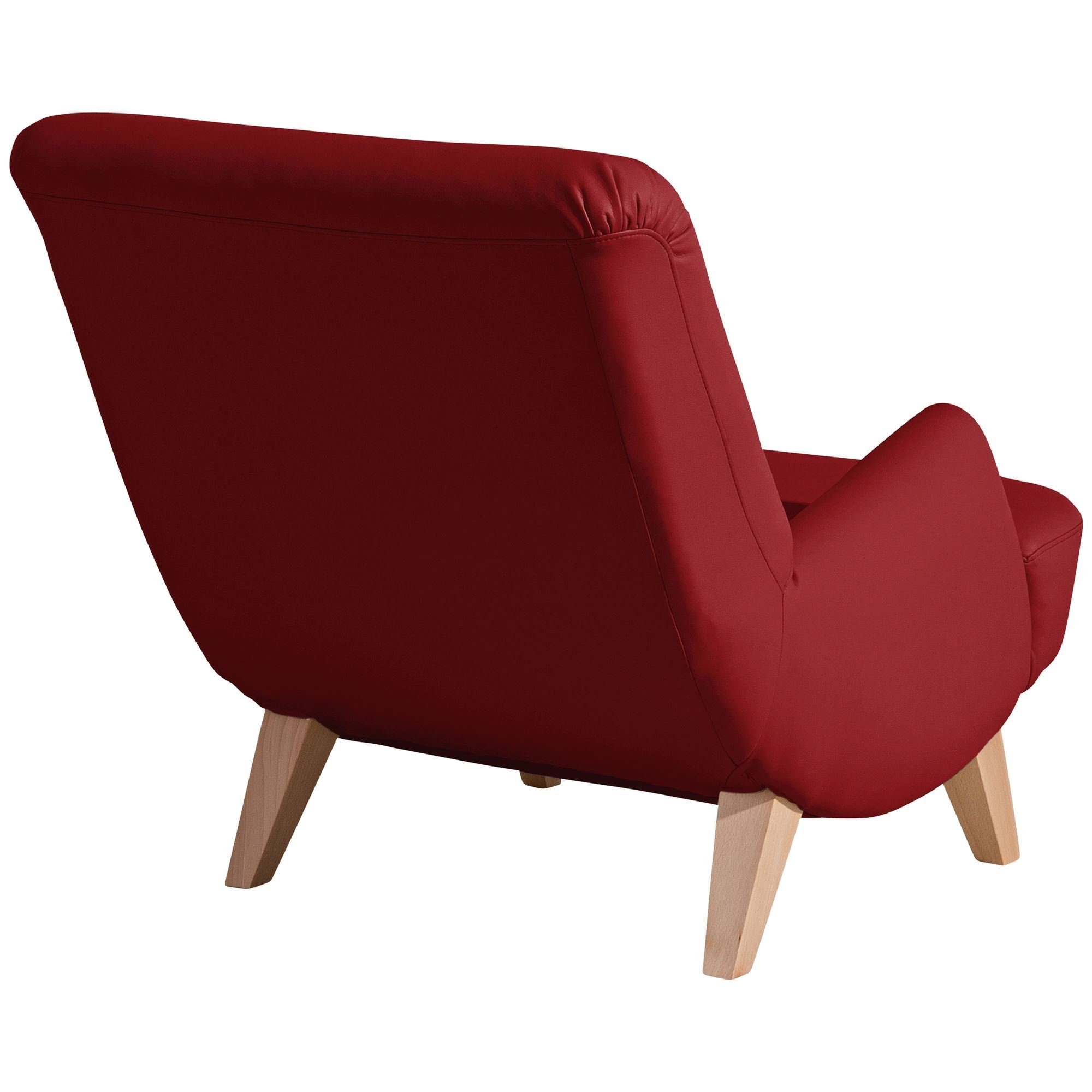chilli Sessel Sessel / verarbeitet,bequemer inkl. 1-St), hochwertig Kunstleder Sitz Kessel Kostenlosem Bezug 58 Kajsa (Sparpreis natur Buche 21330 Versand, aufm
