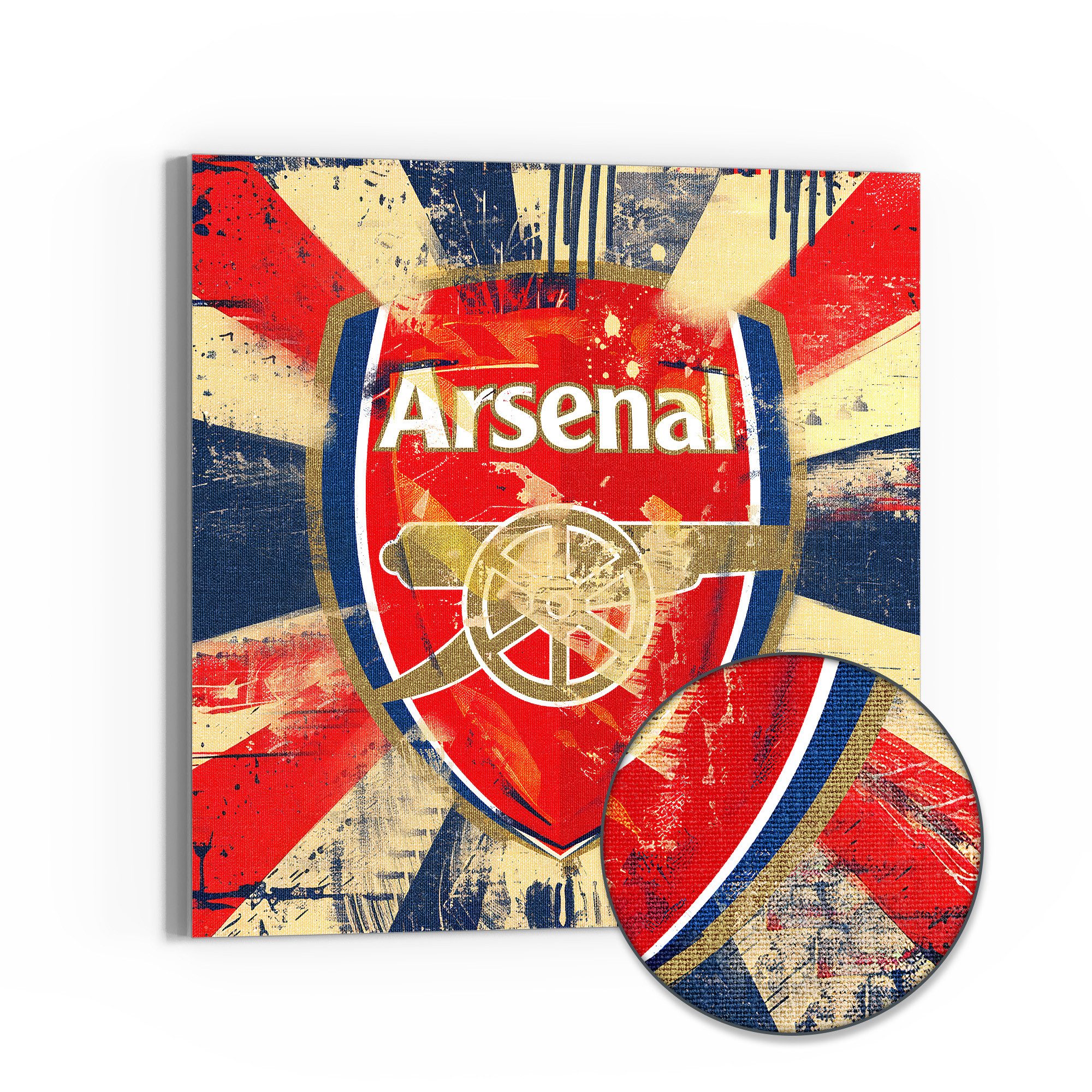 DEQOART Leinwandbild 'Wappen FC Arsenal', 'Wappen FC Arsenal', Hybrid Leinwand Bild Wandbild flach modern