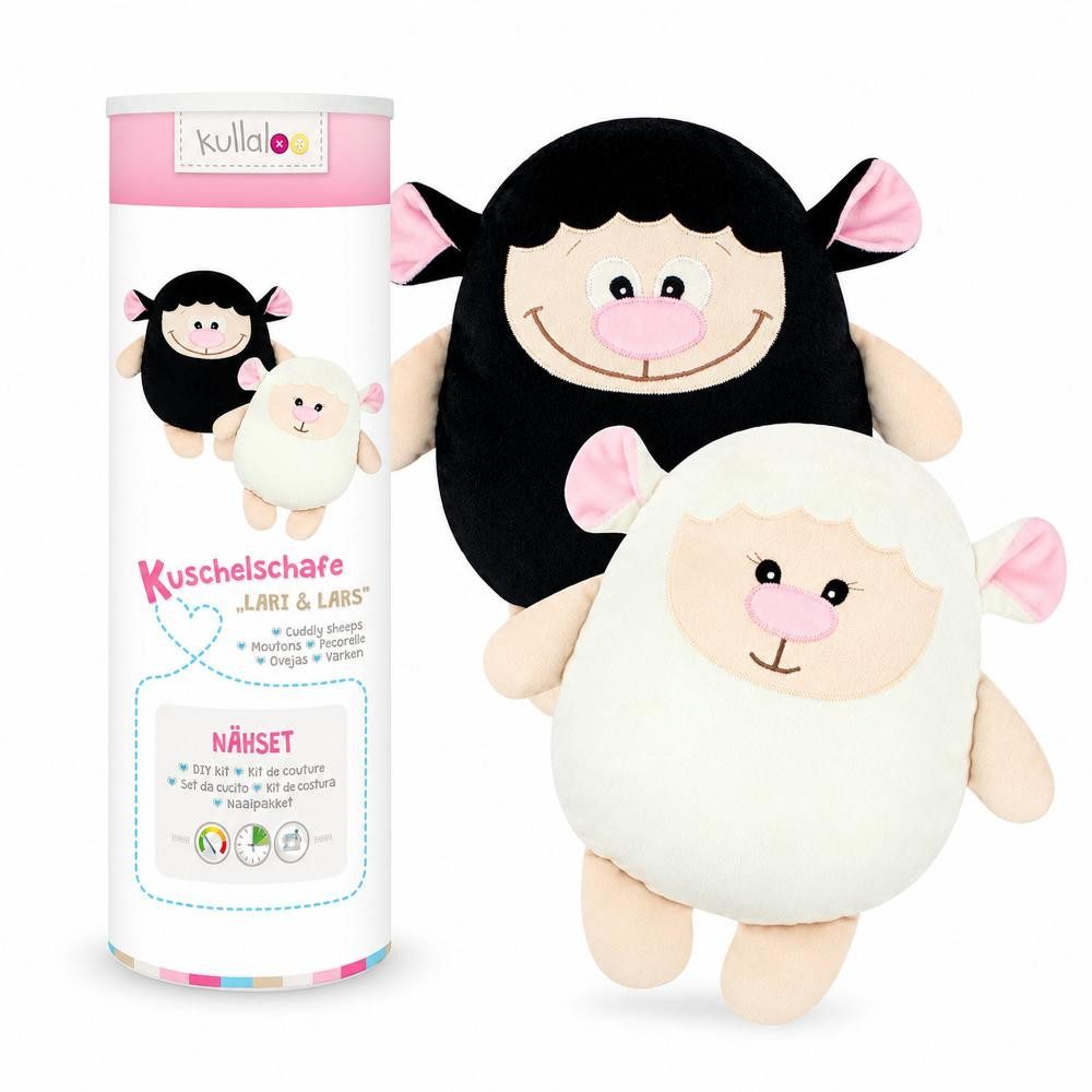kullaloo Kreativset - Material- Doppelnähset Schaf LARI weiß und schwarz