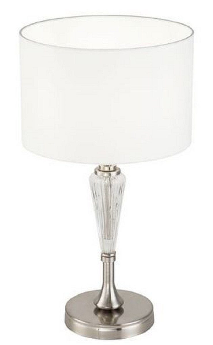 Casa Padrino Tischleuchte »Tischleuchte Silber / Weiß Ø 26,5 x H. 46 cm - Elegante  Tischlampe im Neoklassischen Stil« online kaufen | OTTO