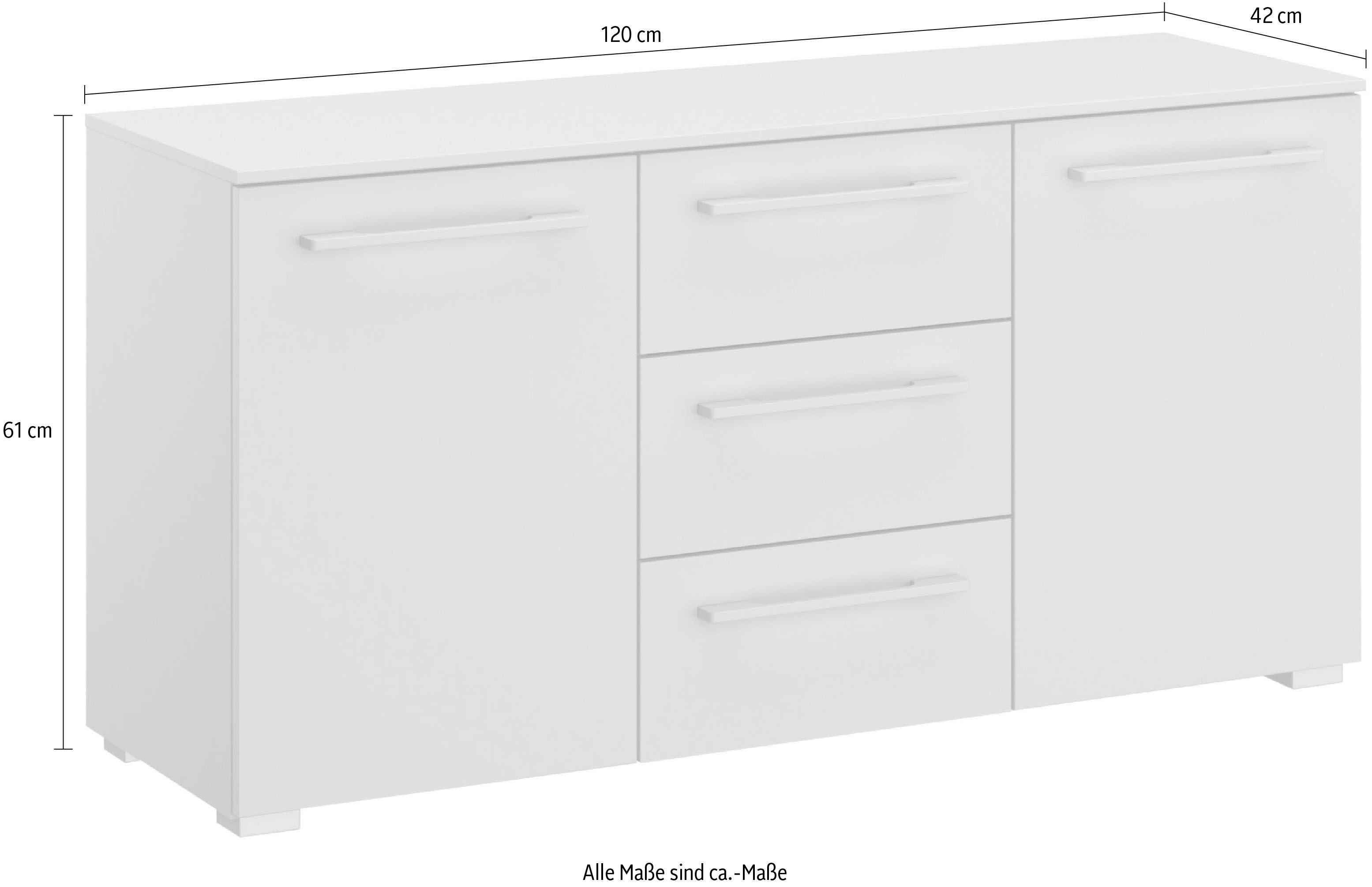 rauch Kombikommode Kommode Sideboard Wäscheschrank Schrank SKAT PURE (inkl. SOFT-CLOSE-FUNKTION), mit 1 Tür und 4 Schubladen in puristischem Design MADE IN GERM – Bild 5 von 5