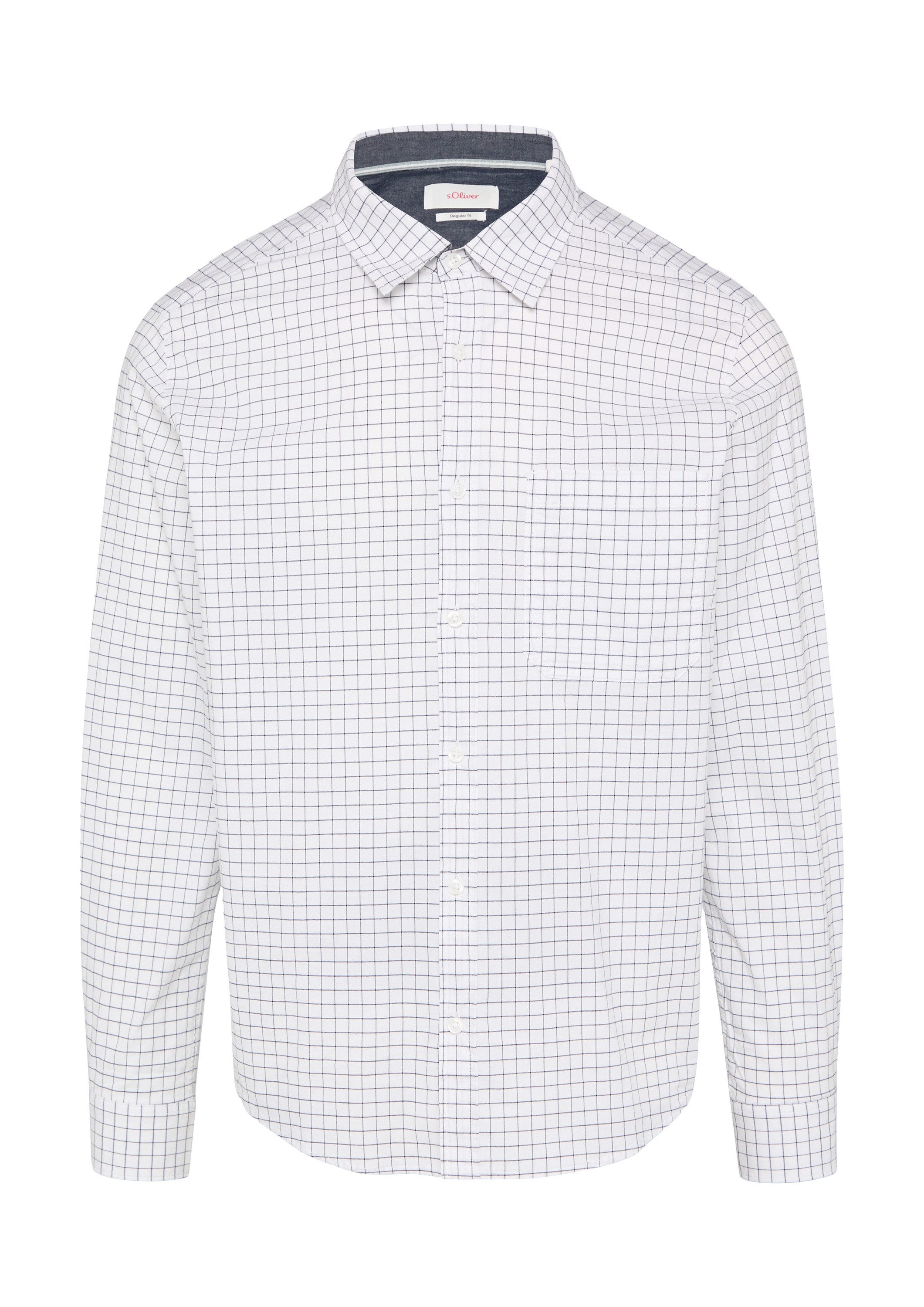 s.Oliver Langarmhemd Hemd Regular Fit: Kariertes Hemd aus Baumwollstretch m günstig online kaufen