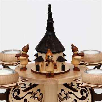SIGRO Adventskranz Holz Adventsleuchter, für 4 Teelichter Kurrende