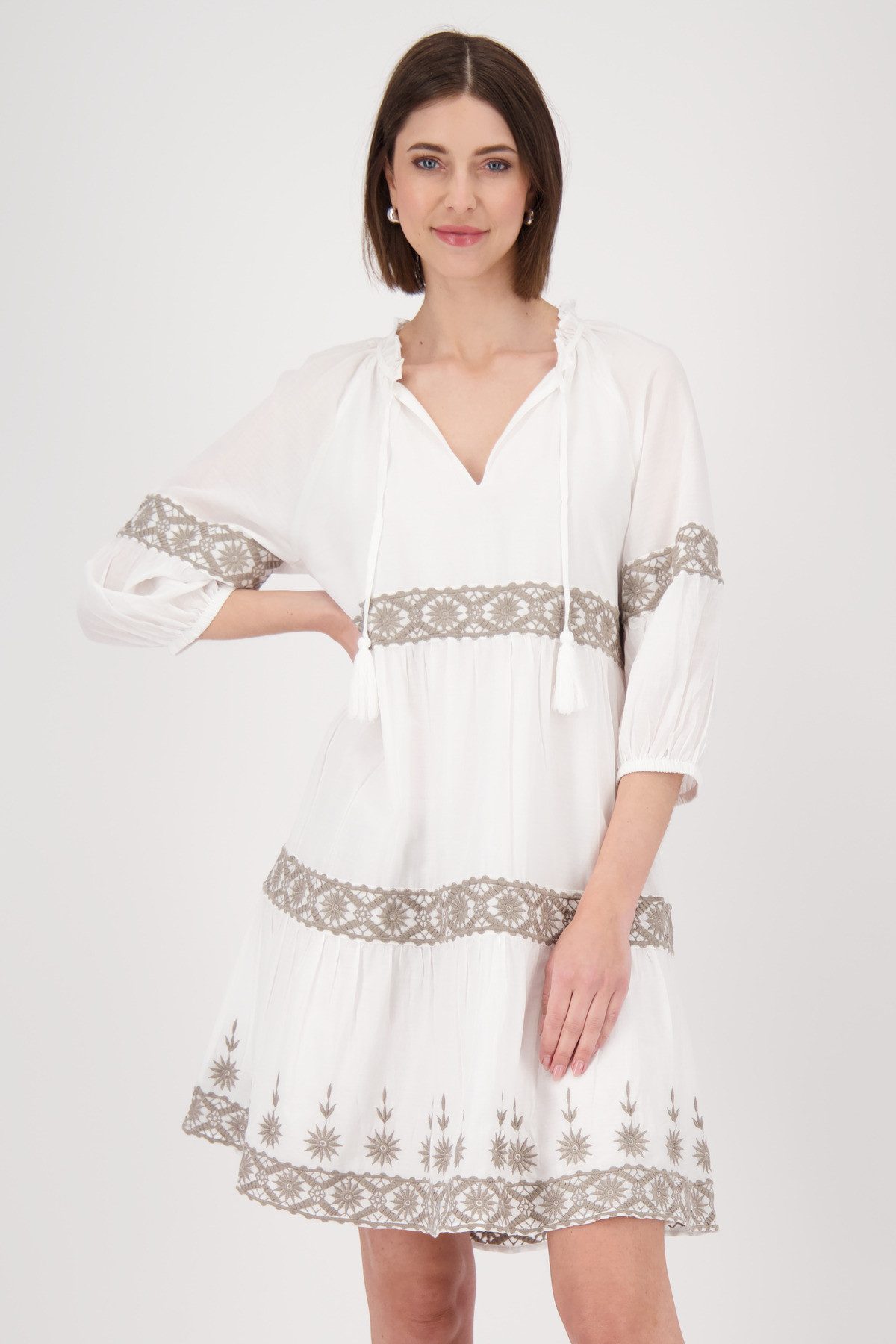 Monari Blusenkleid mit kontrastfarbener Spitze günstig online kaufen
