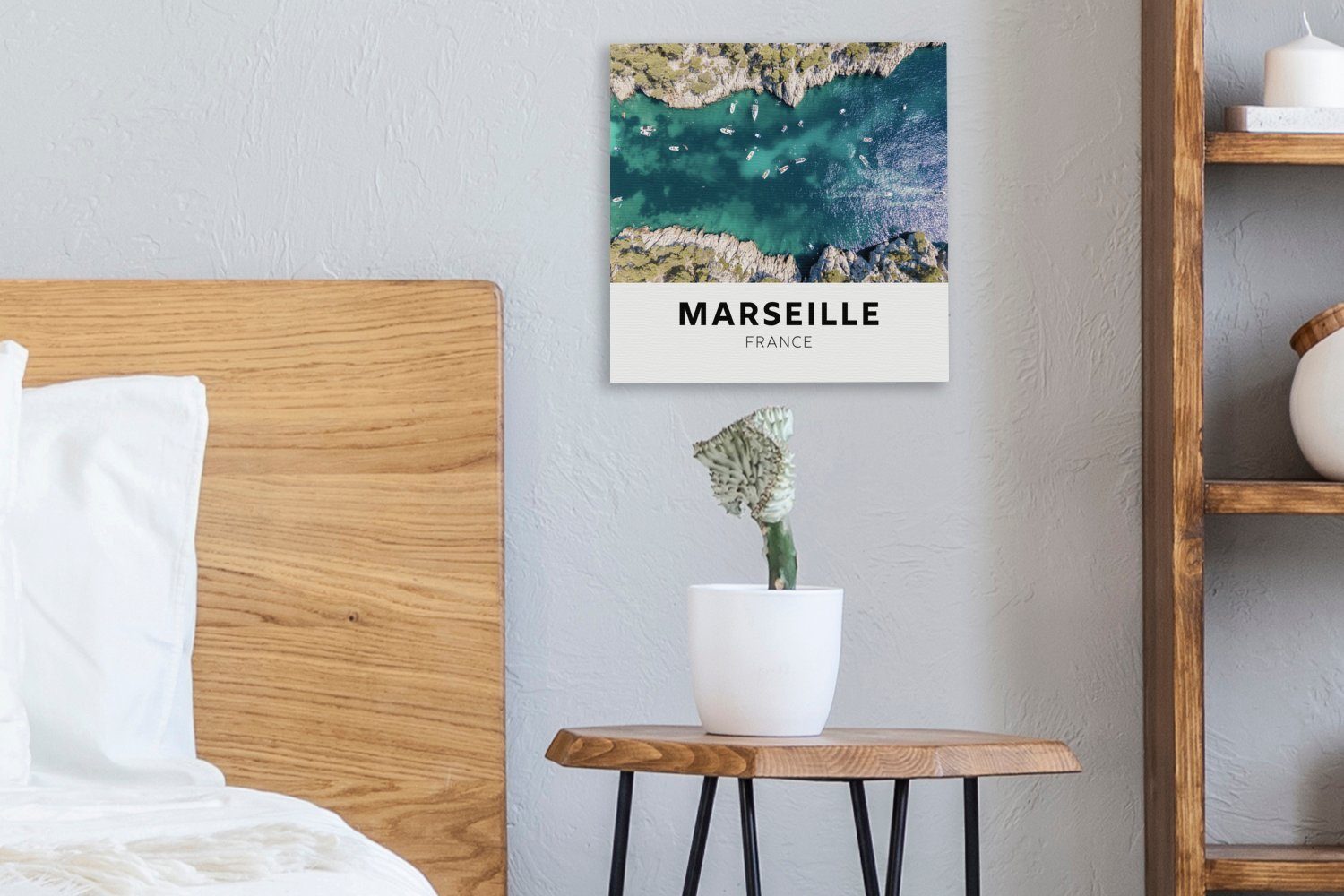 Wohnzimmer Leinwand für - Bilder - Schlafzimmer Frankreich OneMillionCanvasses® St), Leinwandbild Wasser, (1 Marseille