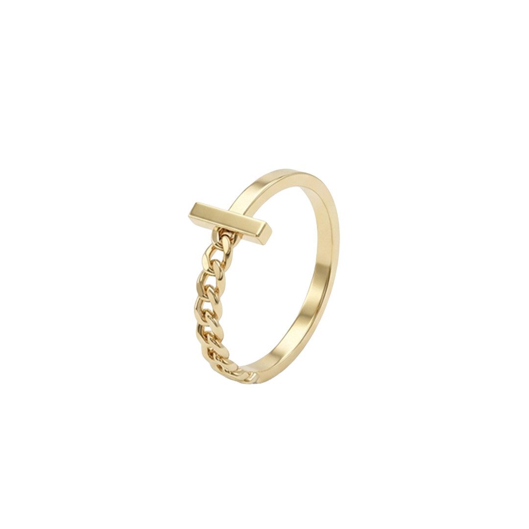 Goldring Suzan Gold® 375 Echtgold Ring Damen mit modernem Kettenelement und