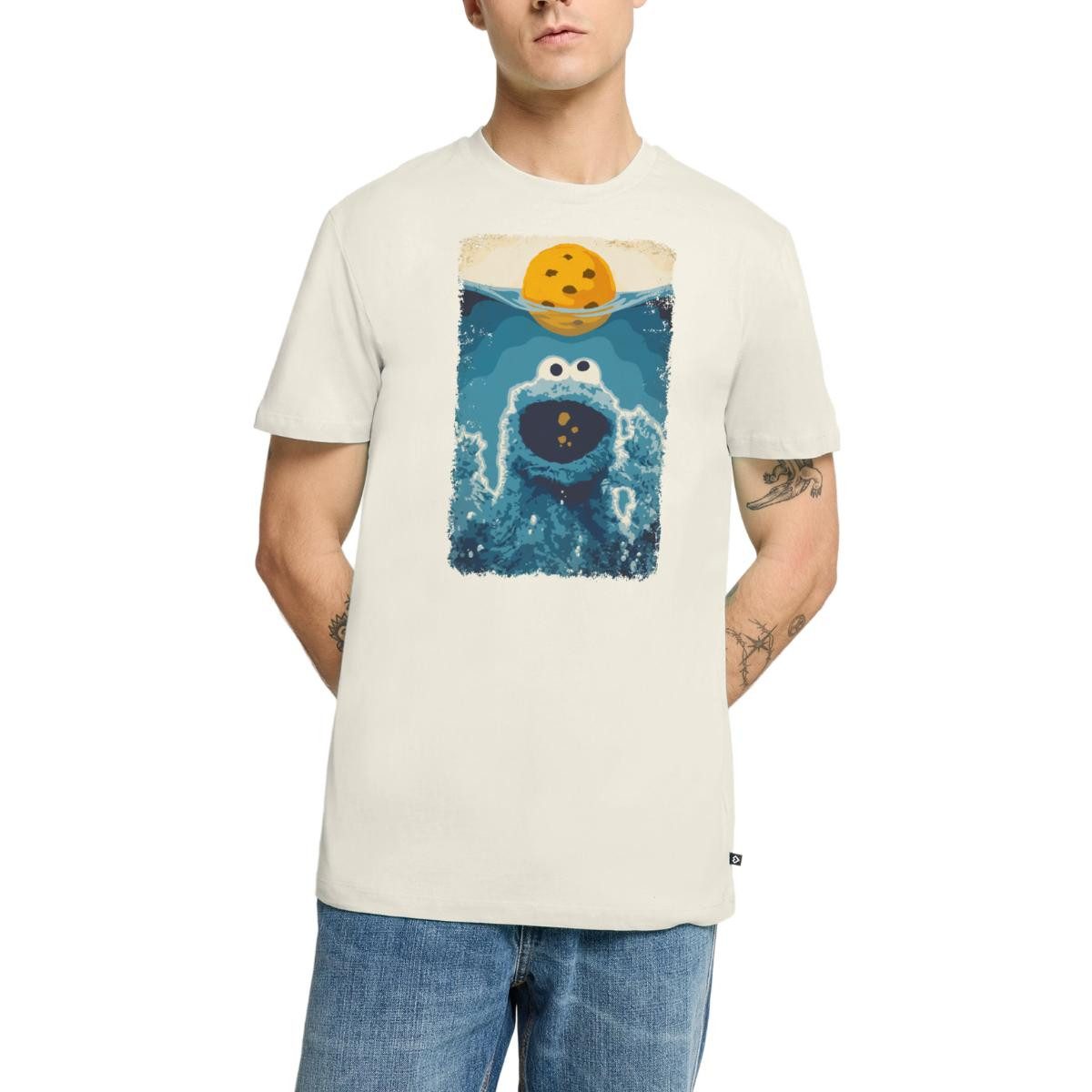 Spreadshirt T-Shirt Sesamstraße Krümelmonster Hai Männer Premium T-Shirt (1-tlg)