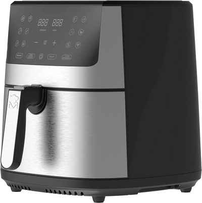 MasterPRO Heißluftfritteuse 6L- Ohne Öl - Modernes Design in Schwarz - LED-Touchscreen, 1800,00 W, Mit Herausnehmbarer Antihaft-Korb Temperaturregelung von 80 bis 200ºC