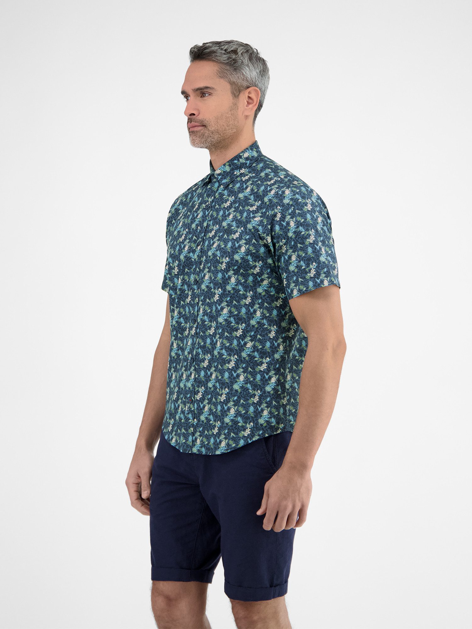 LERROS Kurzarmhemd Herren Halbarmhemd, floral bedruckt