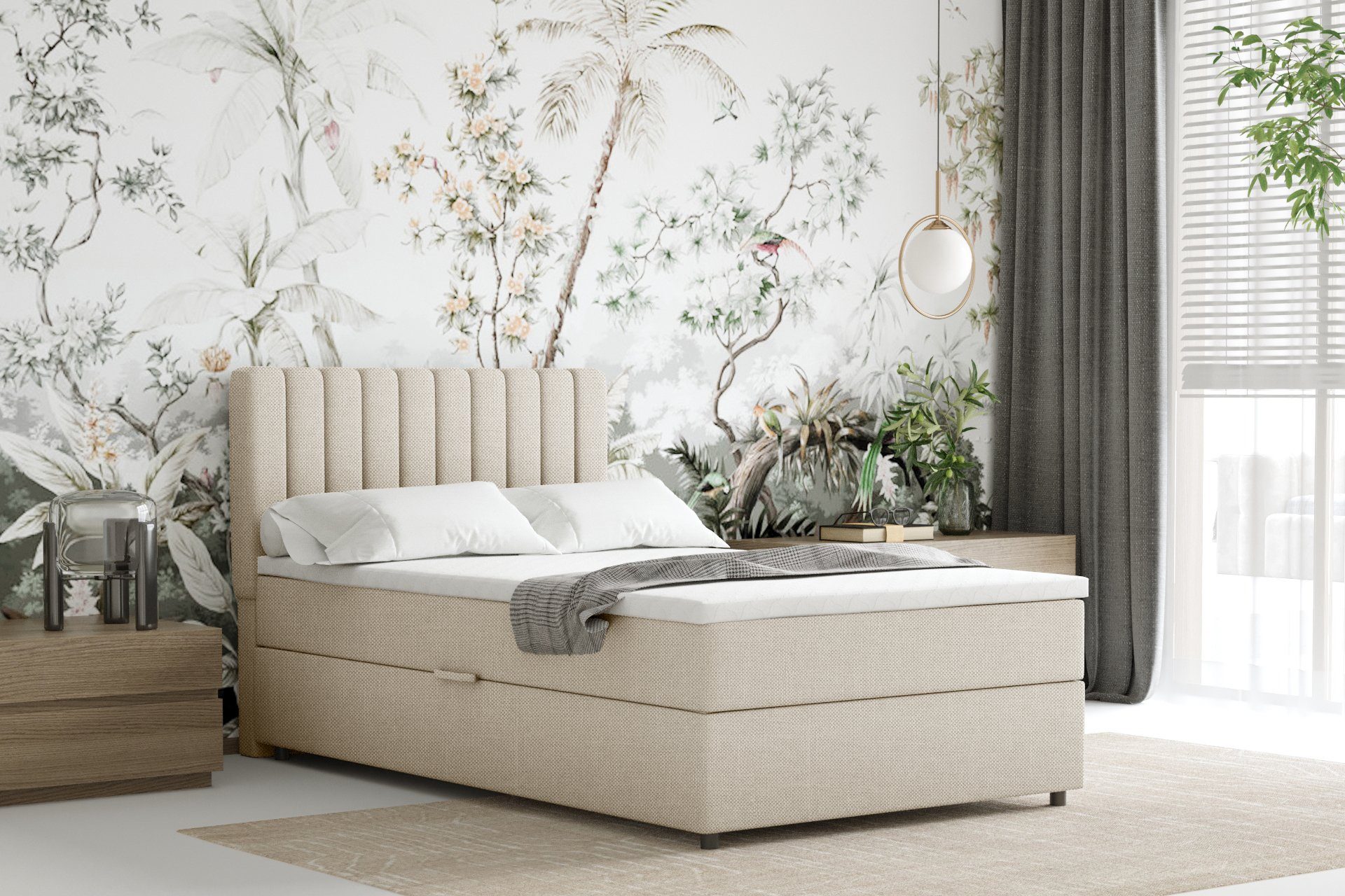 PANDA MÖBEL GmbH Boxbett EVEREST – Komfortables Einzelbett - Kopfteil, Bett günstig online kaufen