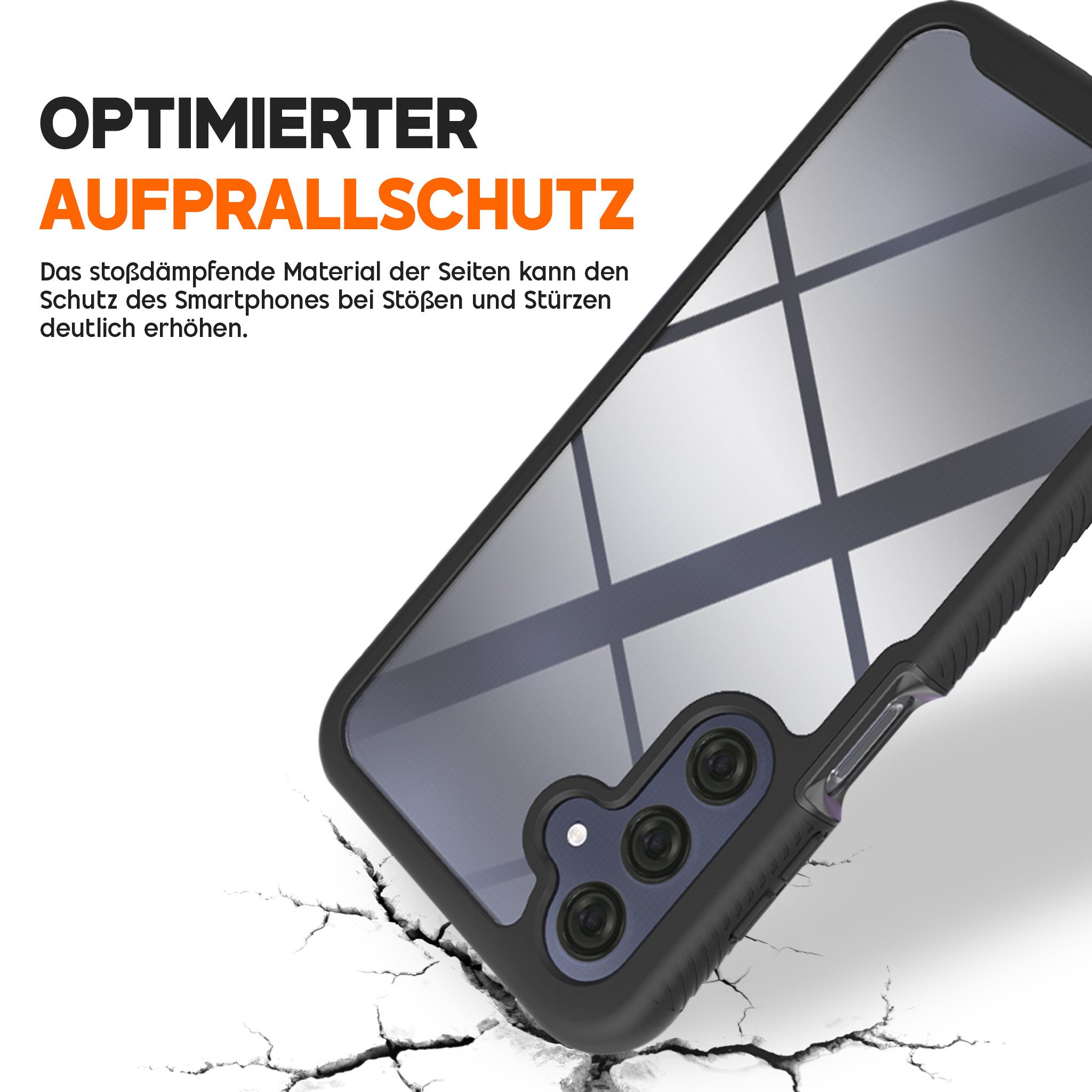 Tec-Expert Handyhülle 360 Grad Premium Hülle für Samsung Galaxy A16 / A16 5G 6.7 Zoll, 6.7", Rundum Schutz Cover Case Hülle Stoßdämpfung – Bild 5 von 5