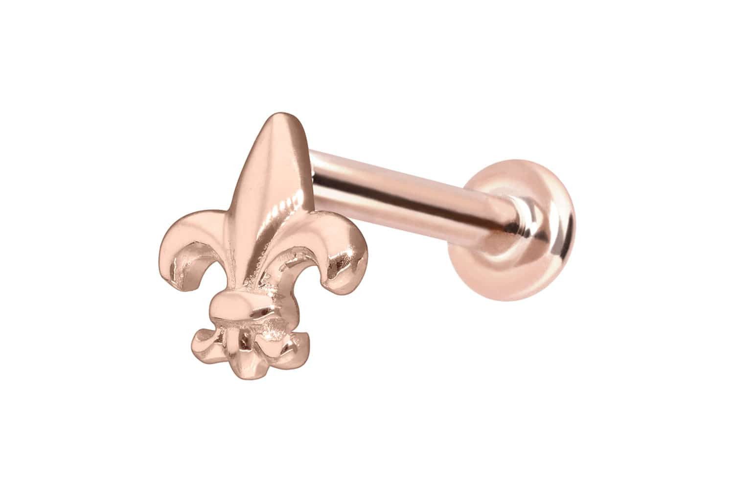 Piercing-Set 14 Karat Gold Labret mit Innengewinde LILIE
