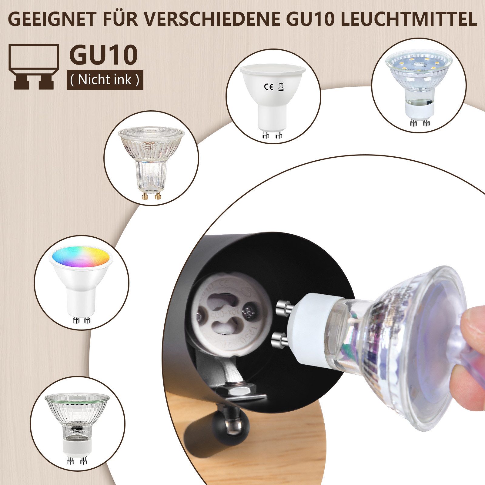 Nettlife Deckenstrahler 1/2/3/4 Flammig Deckenleuchte GU10 günstig online kaufen