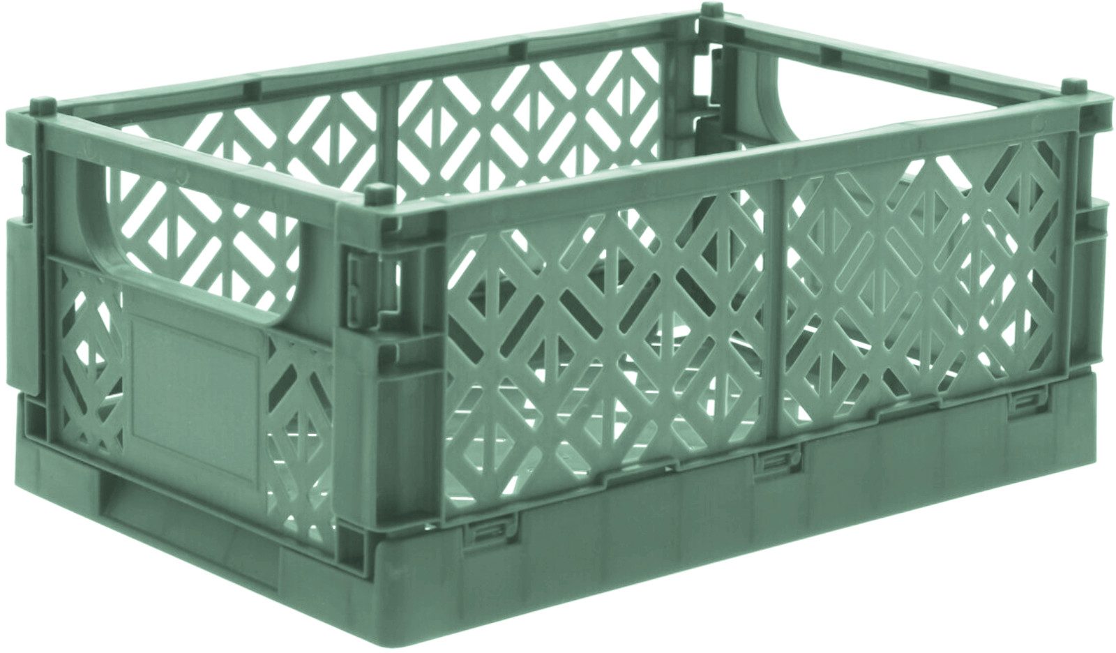 Koopman Klappbox Transportbox Kleinteilebox Faltbox 25x16x10cm 2 er Set, Grün, Faltbar, Kunststoff, Tragegriffe, Stabil